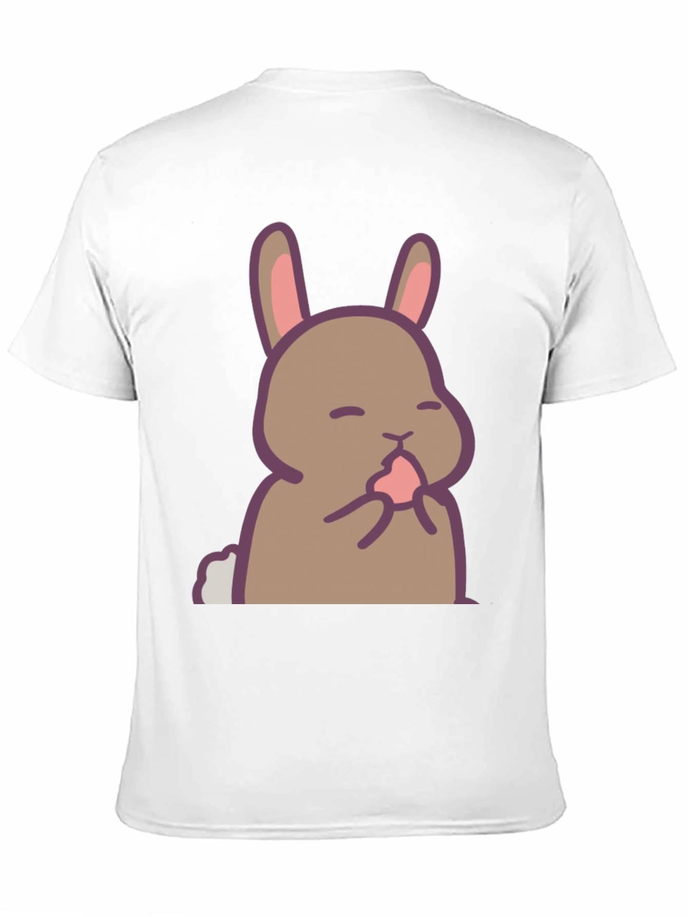 Black Cute Rabbit Graphic Black T-Shirt view 11