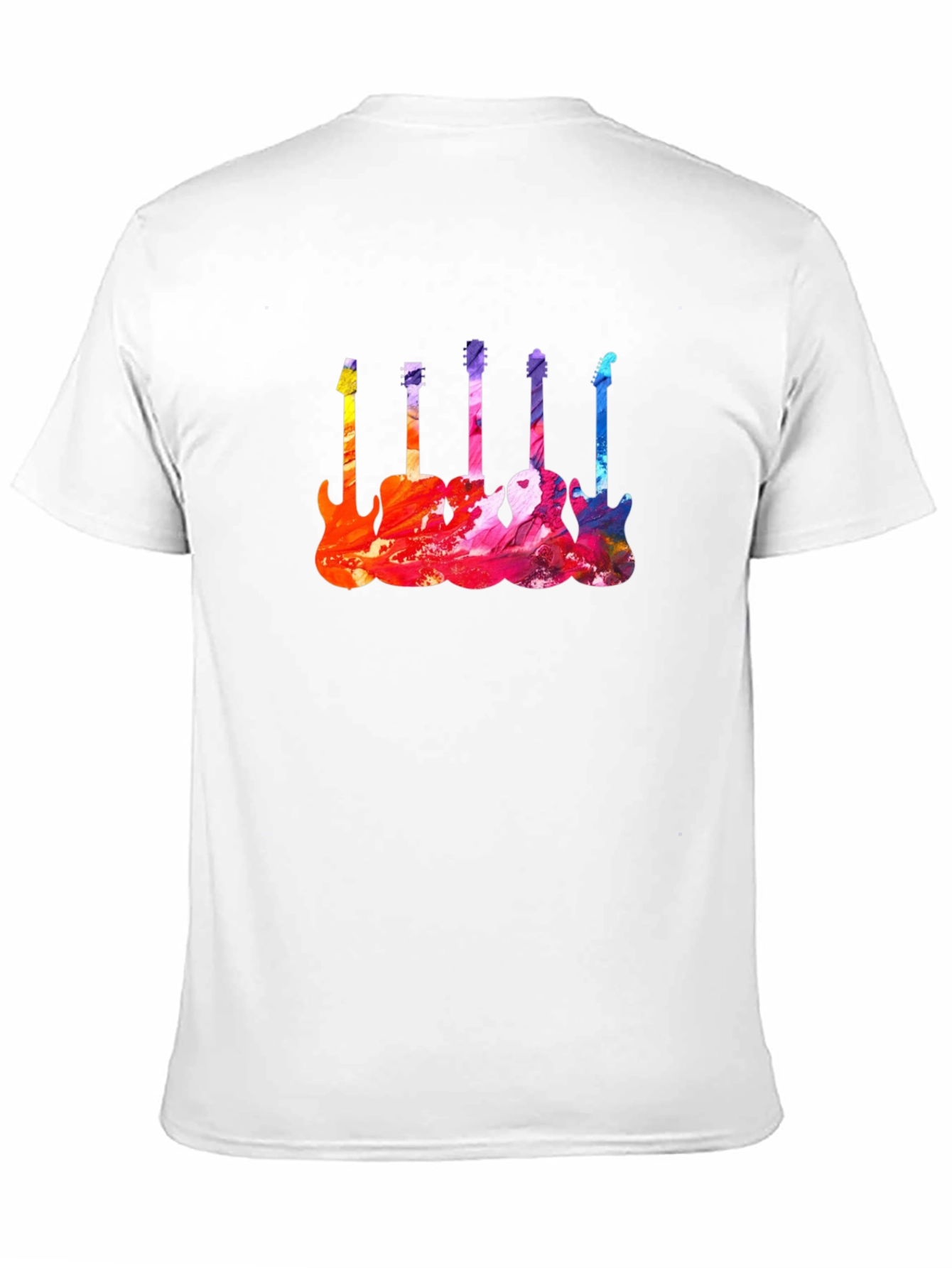 Black Colorful Guitar T-Shirt - Music Lover Tee view 11