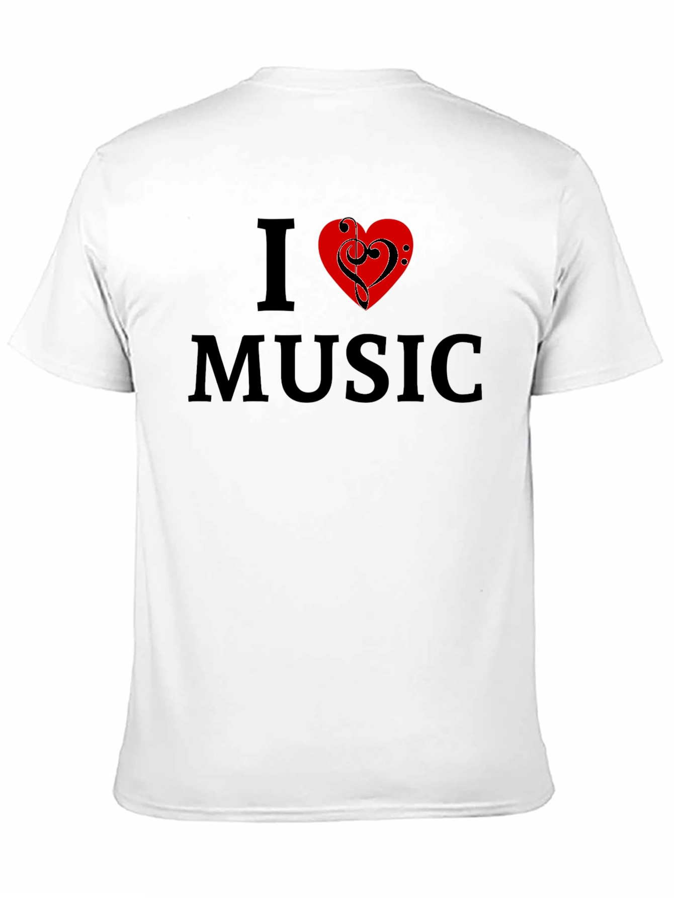 Black I Love Music Graphic Tee - Black Cotton T-Shirt view 11