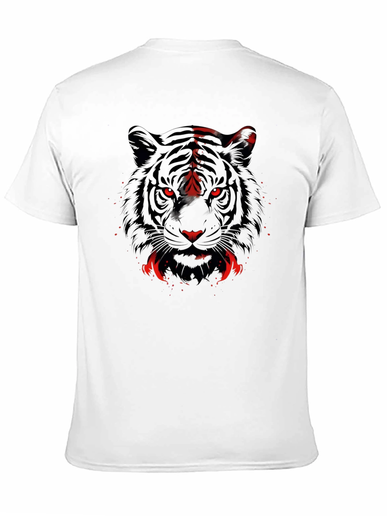 Black Men's Black Tiger Graphic Tee - Red Eyes view 11