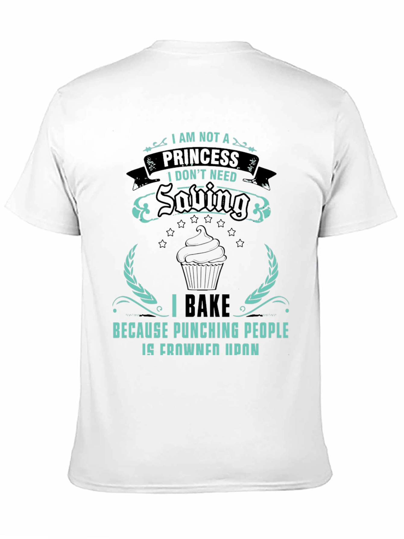 Black I Bake Tee - Princess Saving Baker Pun T-Shirt view 11