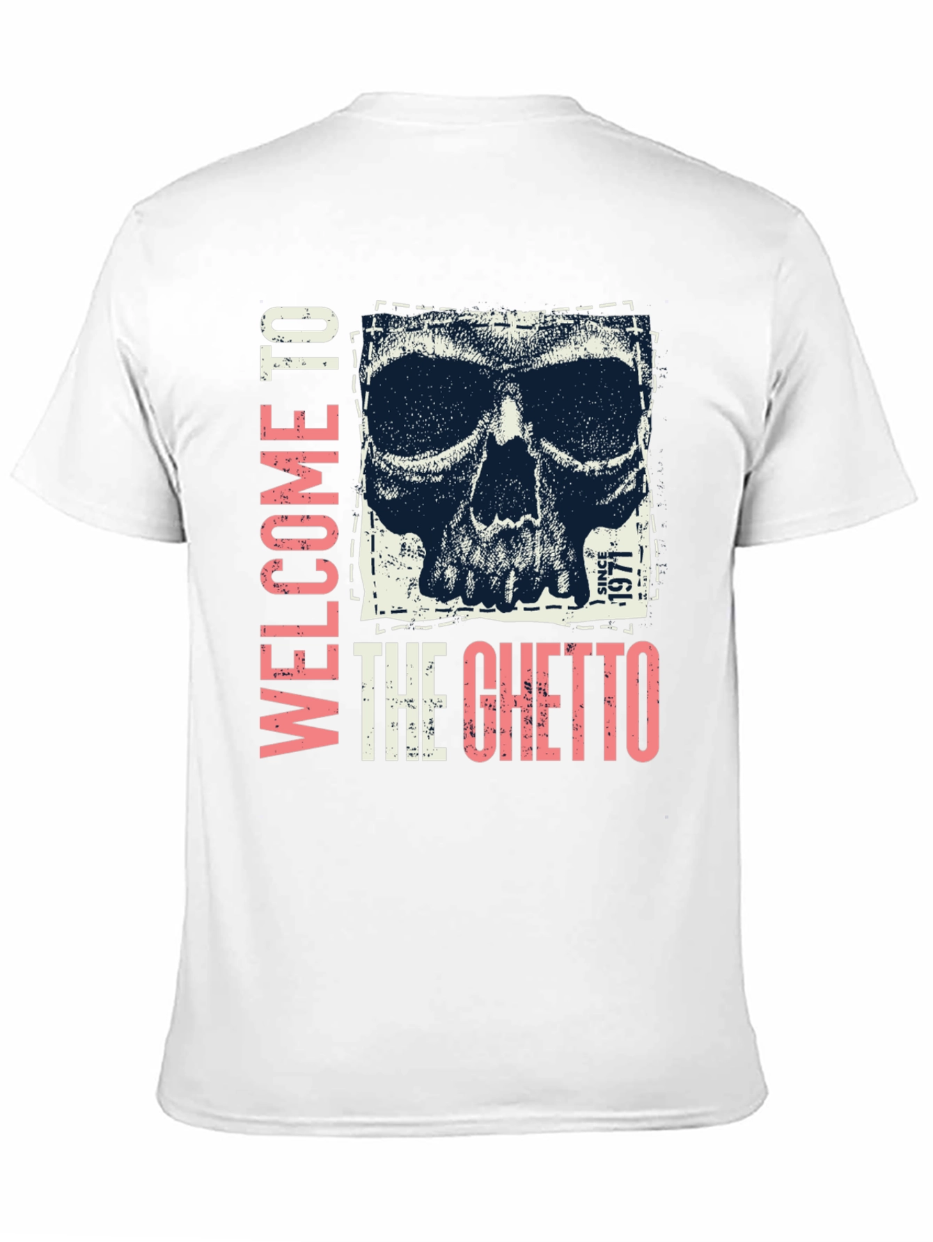 Black Welcome To The Ghetto Skull Graphic Tee view 11