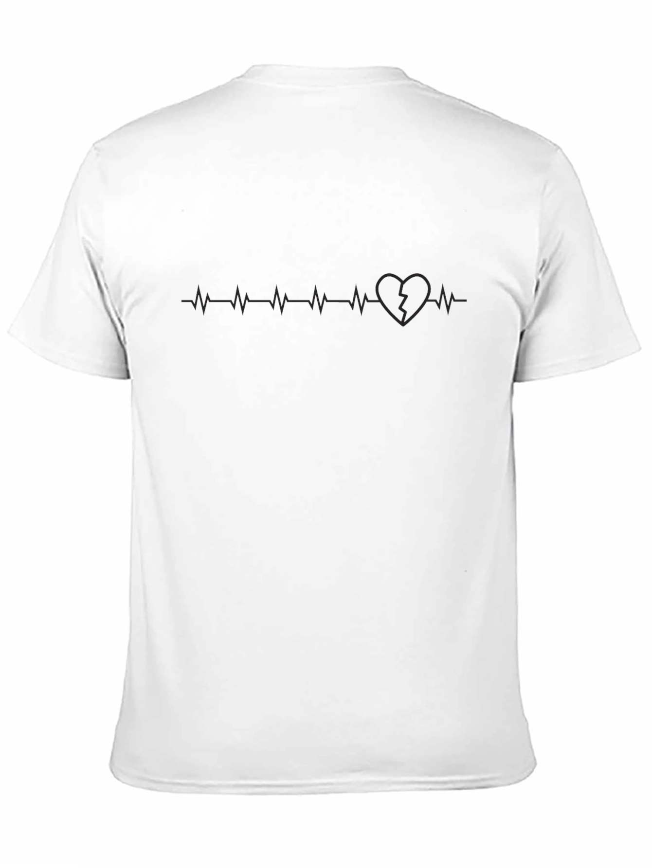 Black Heartbeat Broken Heart Graphic Tee view 11