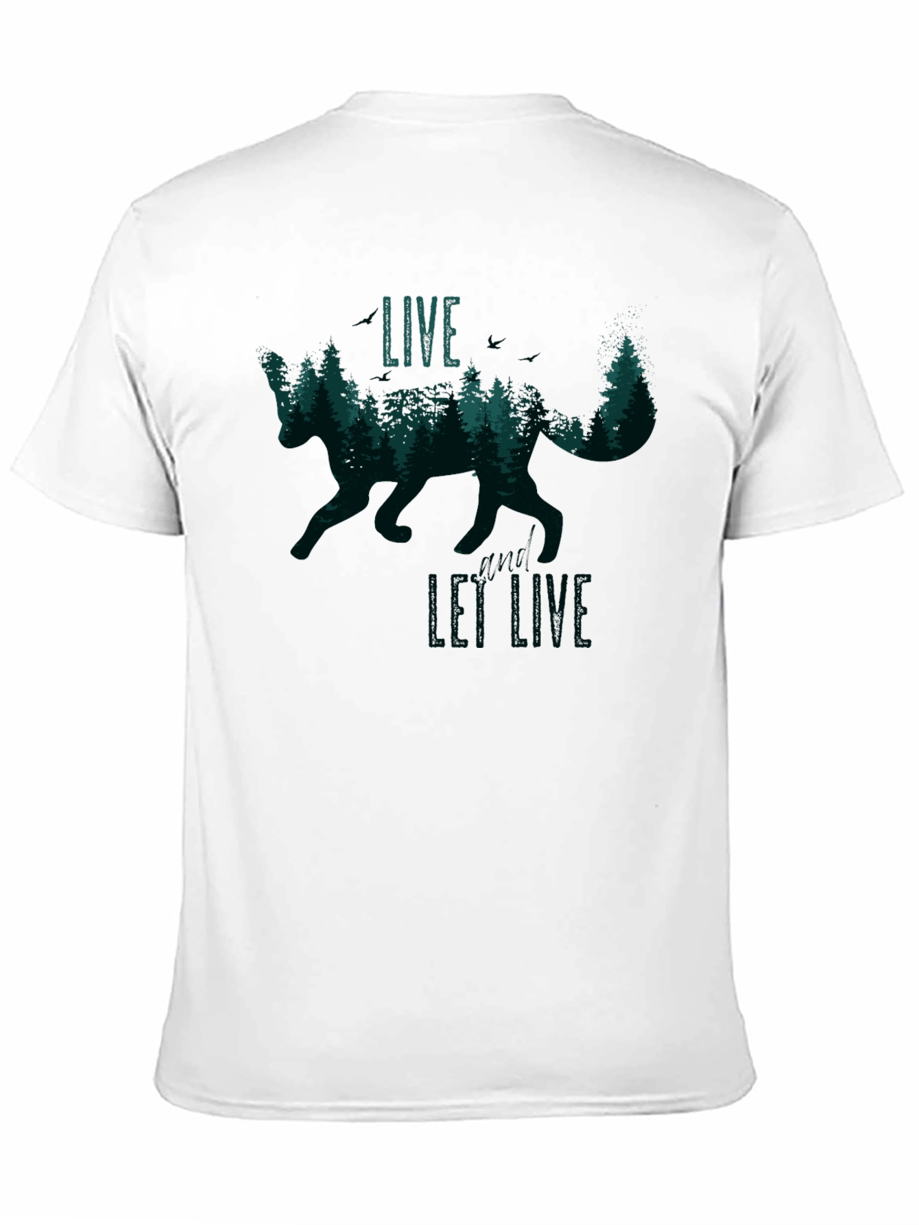Black Live and Let Live Fox Graphic T-Shirt view 11