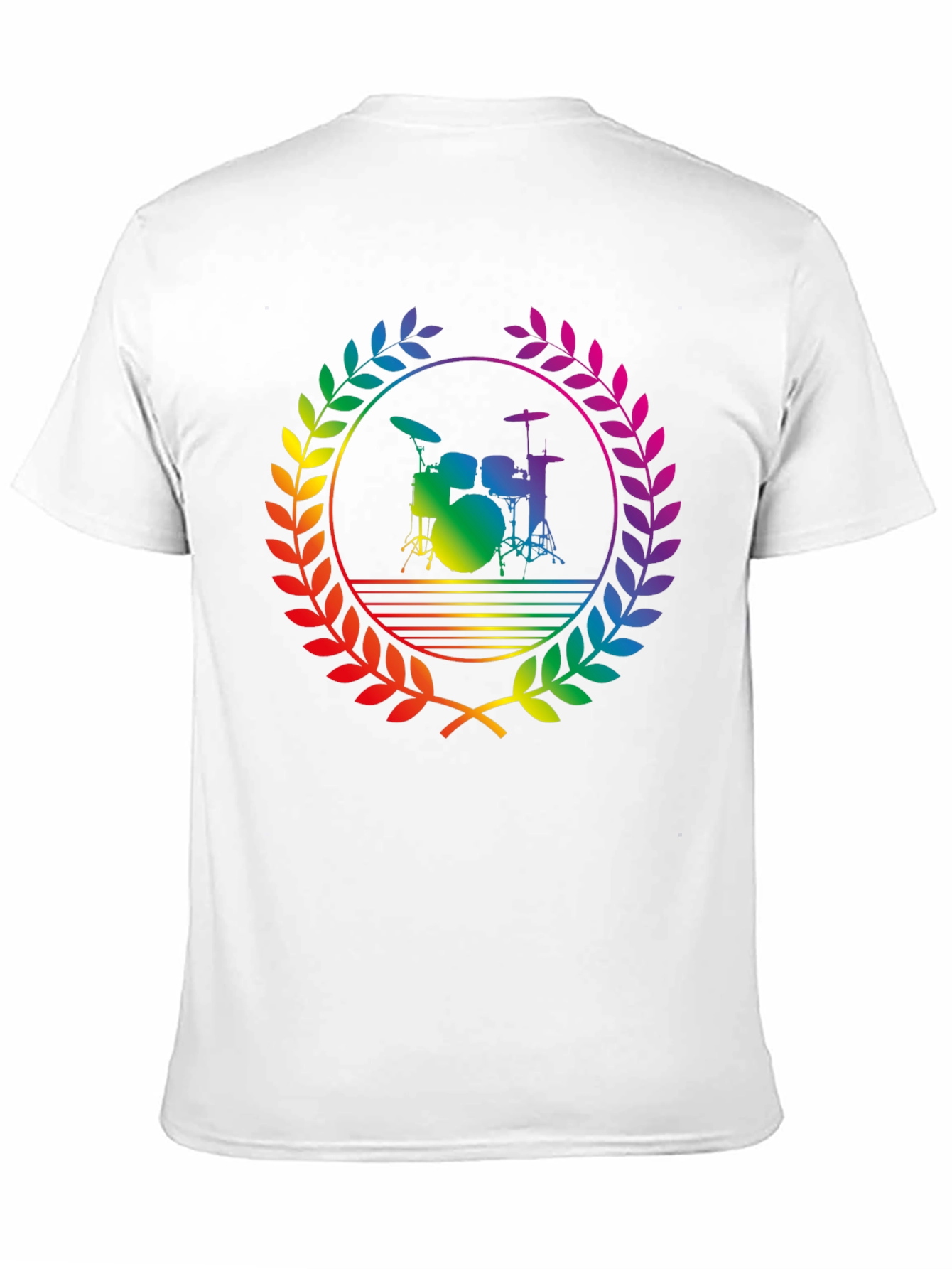 Black Rainbow Drummer T-Shirt - Black Cotton Music Tee view 11