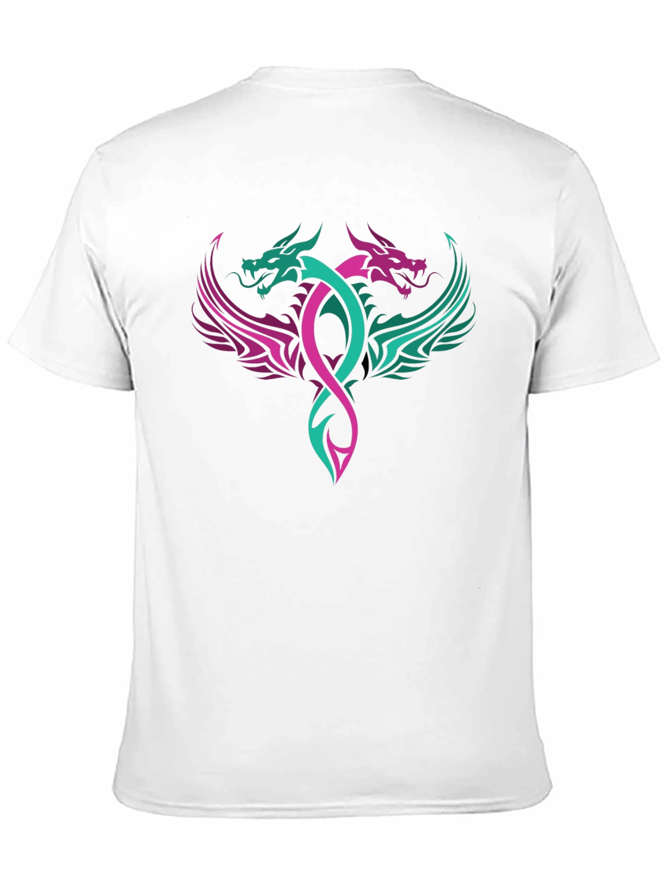 Black Dual Dragon Graphic Tee - Edgy Style view 11