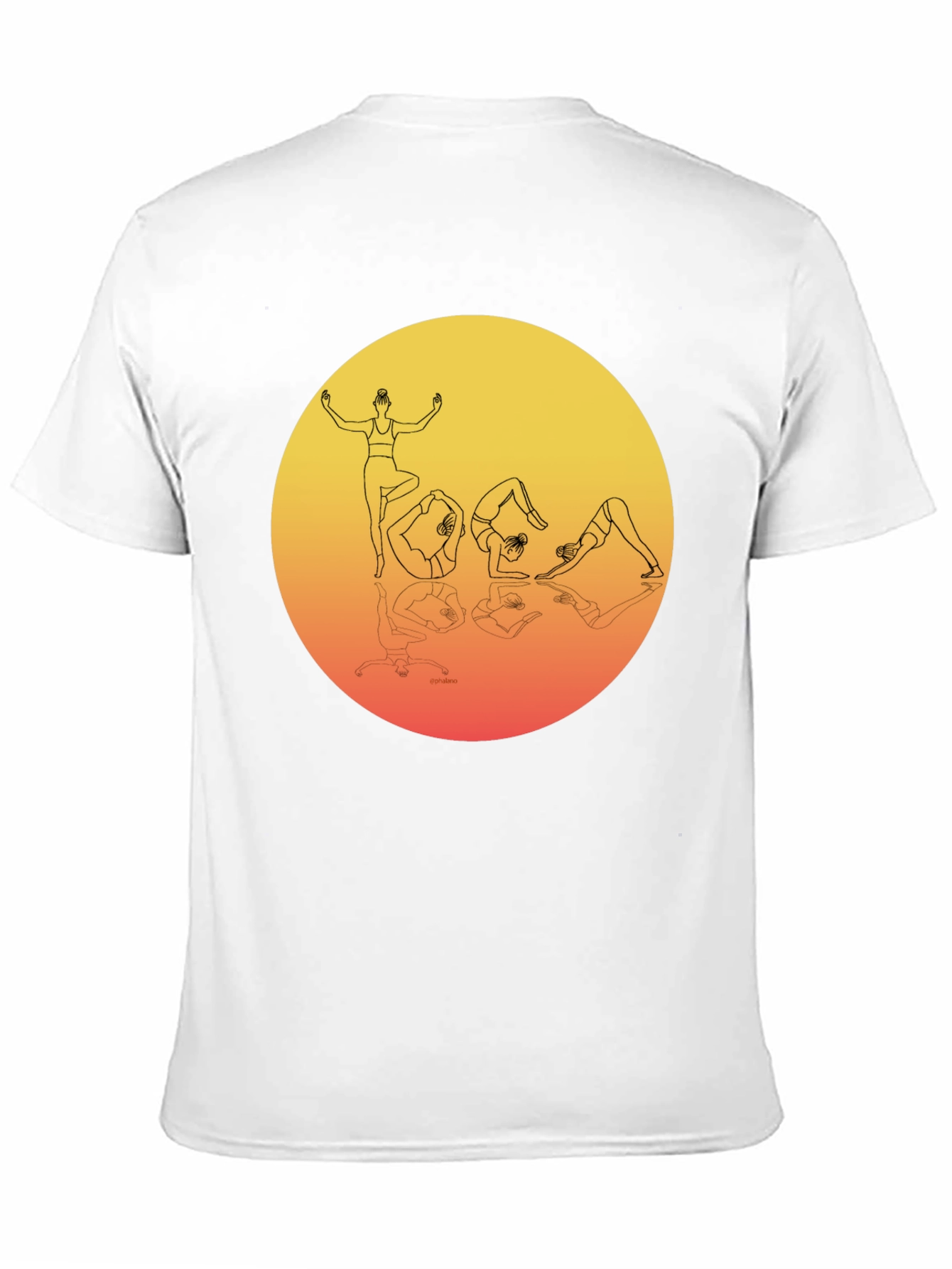 Black Yoga Pose Graphic Print Black T-Shirt view 11