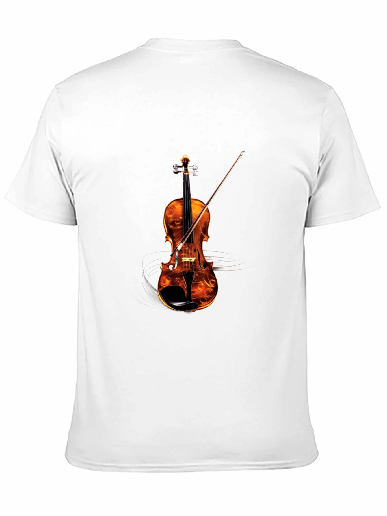 Black Fiery Violin Graphic Tee - Musician's Statement Shirt view 11