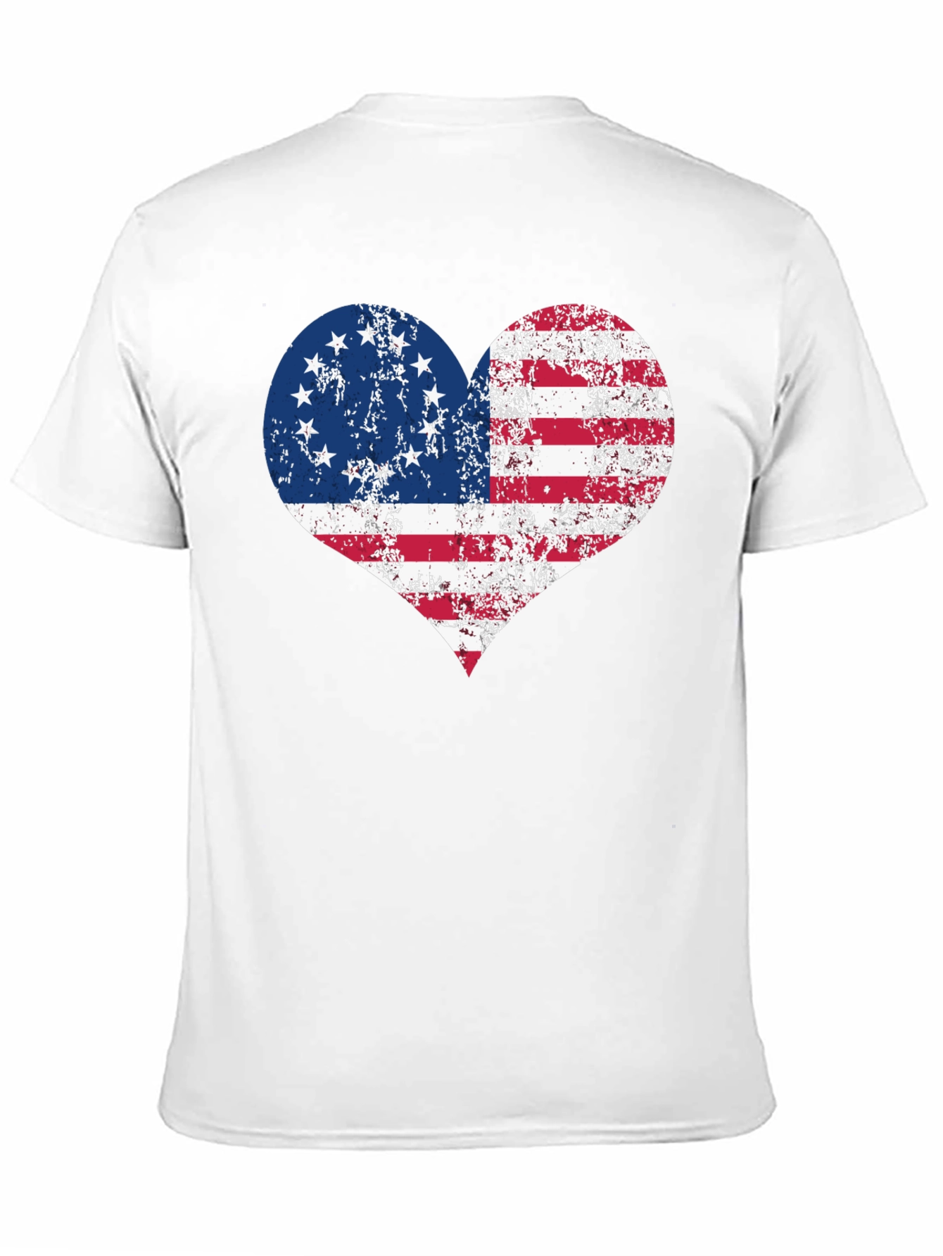 Black Patriotic Heart T-Shirt - USA Flag Design view 11