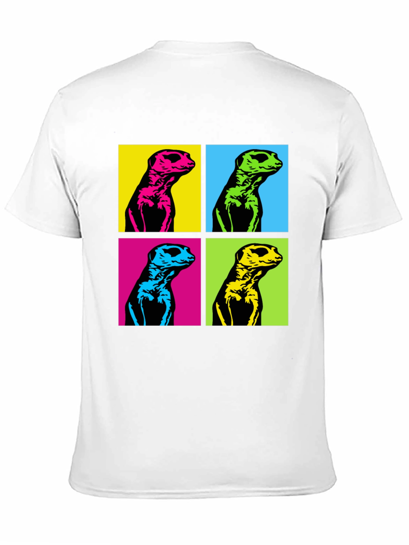 Black Pop Art Meerkat Graphic Tee - Unique Animal T-Shirt view 11