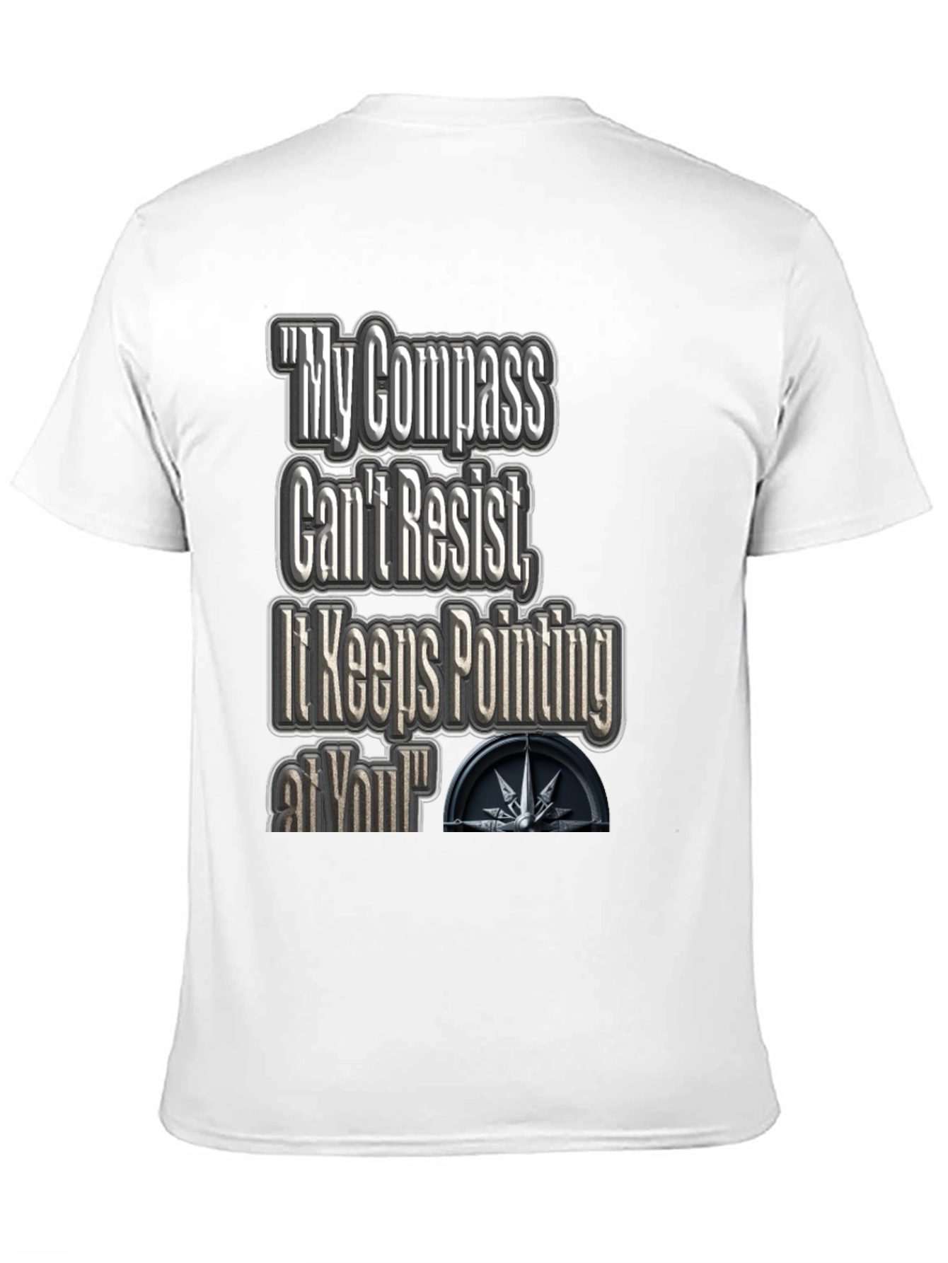 Black Compass Pointing Graphic T-Shirt view 11