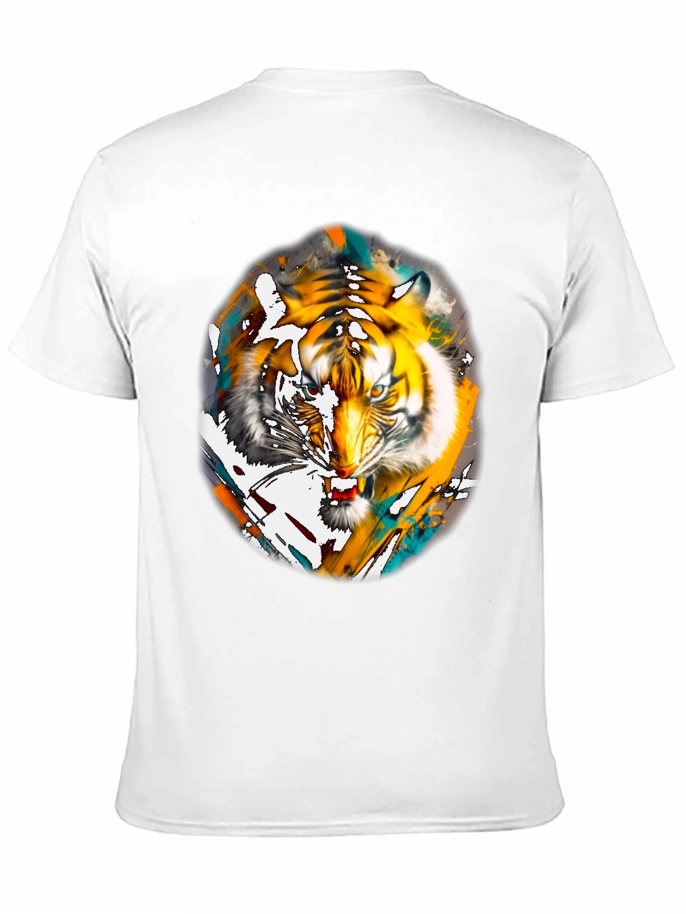 Black Tiger Graphic Print Black T-Shirt view 11