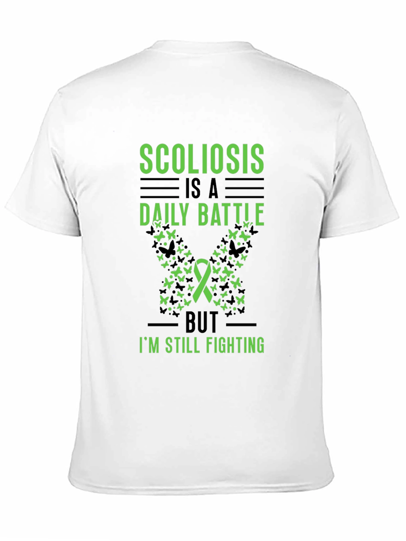 Black Scoliosis Awareness T-Shirt - Daily Battle Fighter view 11