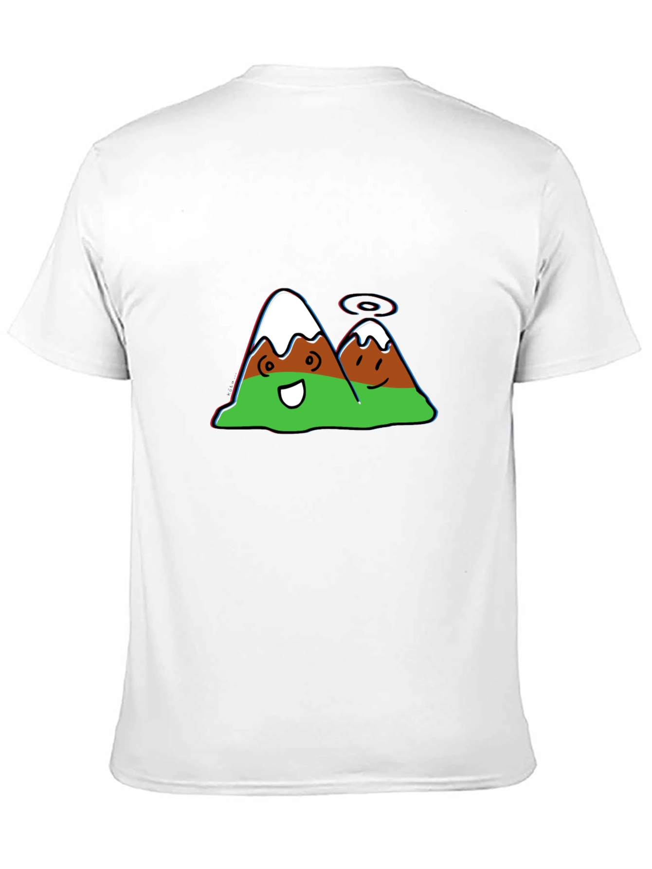 Black Cartoon Mountain Graphic Black Tee view 11