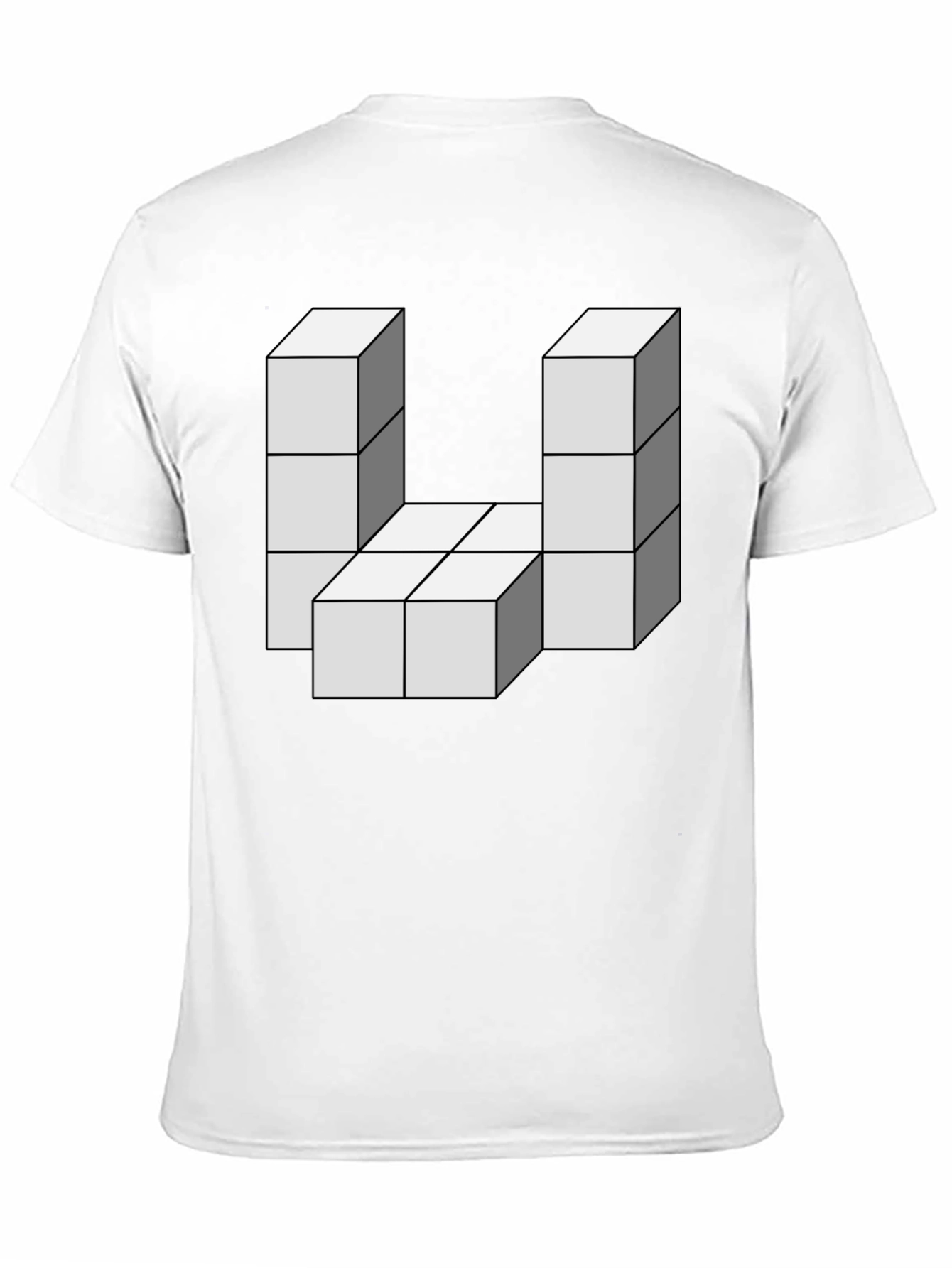 Black Optical Illusion Block Graphic Tee view 11