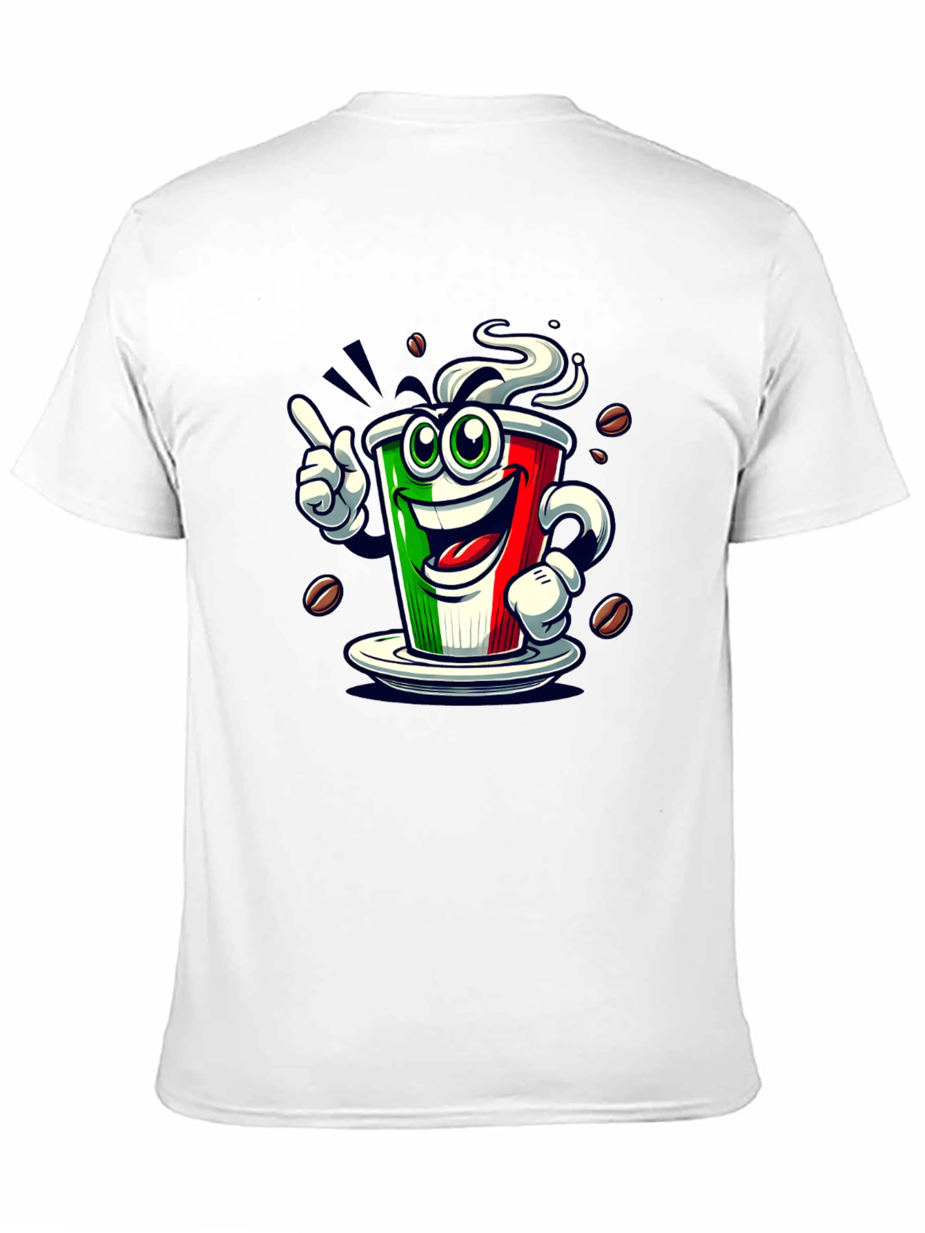 Black Italian Flag Coffee Graphic Tee - Fun Novelty Shirt view 11
