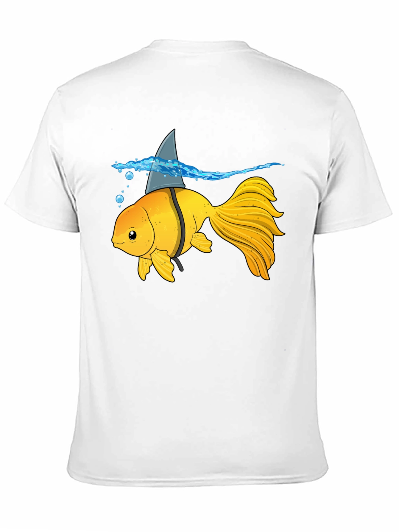 Black Goldfish Shark Fin Humor T-Shirt view 11