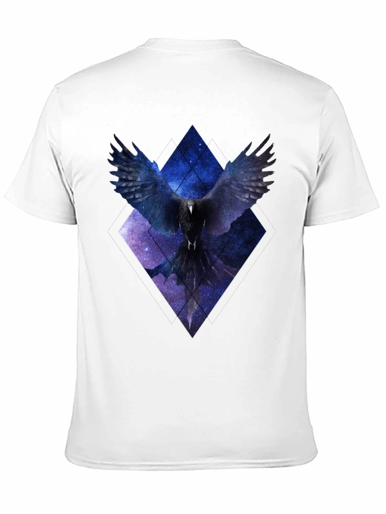 Black Cosmic Raven Graphic Tee - Unisex Black T-Shirt view 11