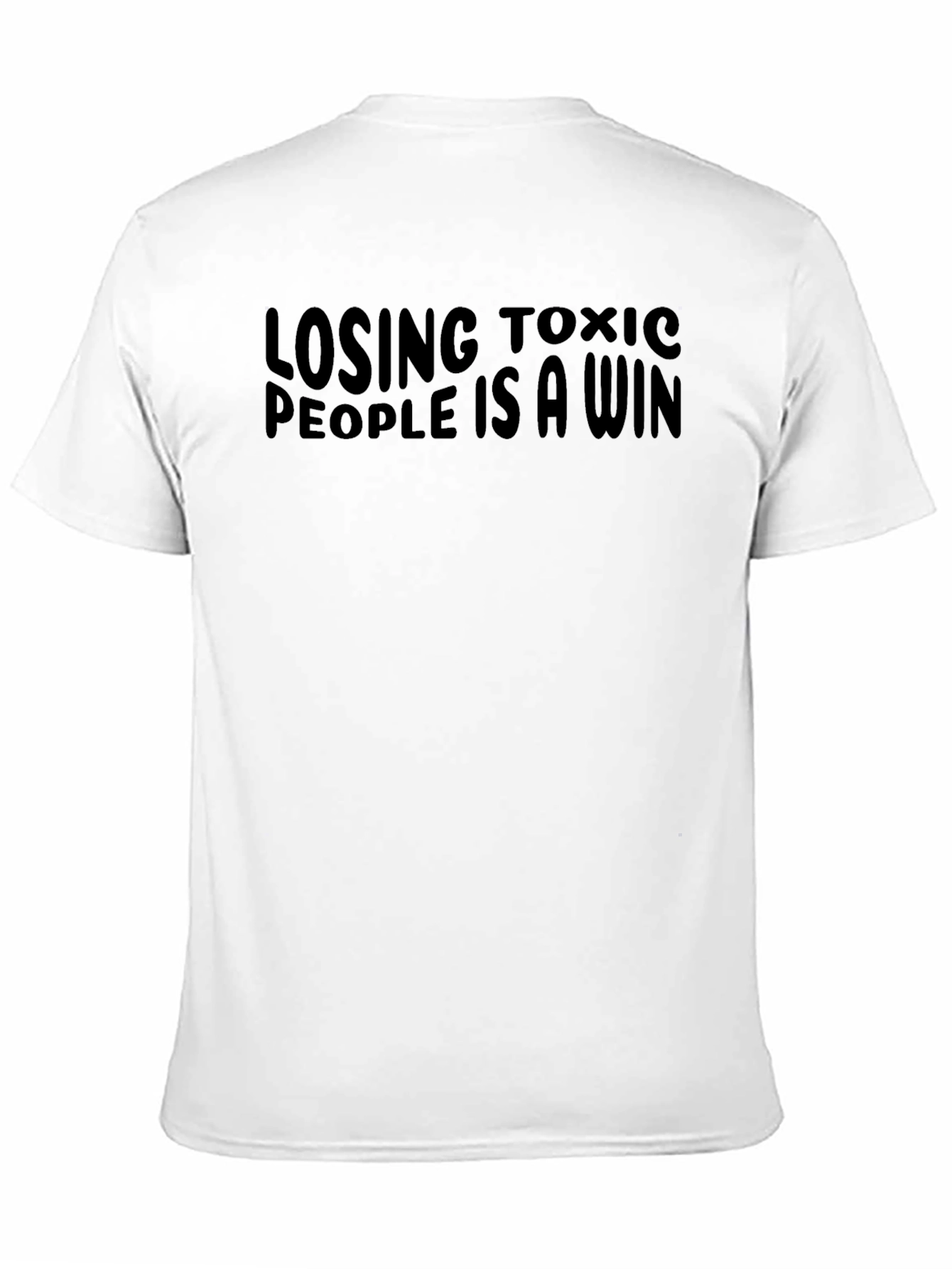 Black Losing Toxic People T-Shirt - Short Sleeve Crew Neck view 11