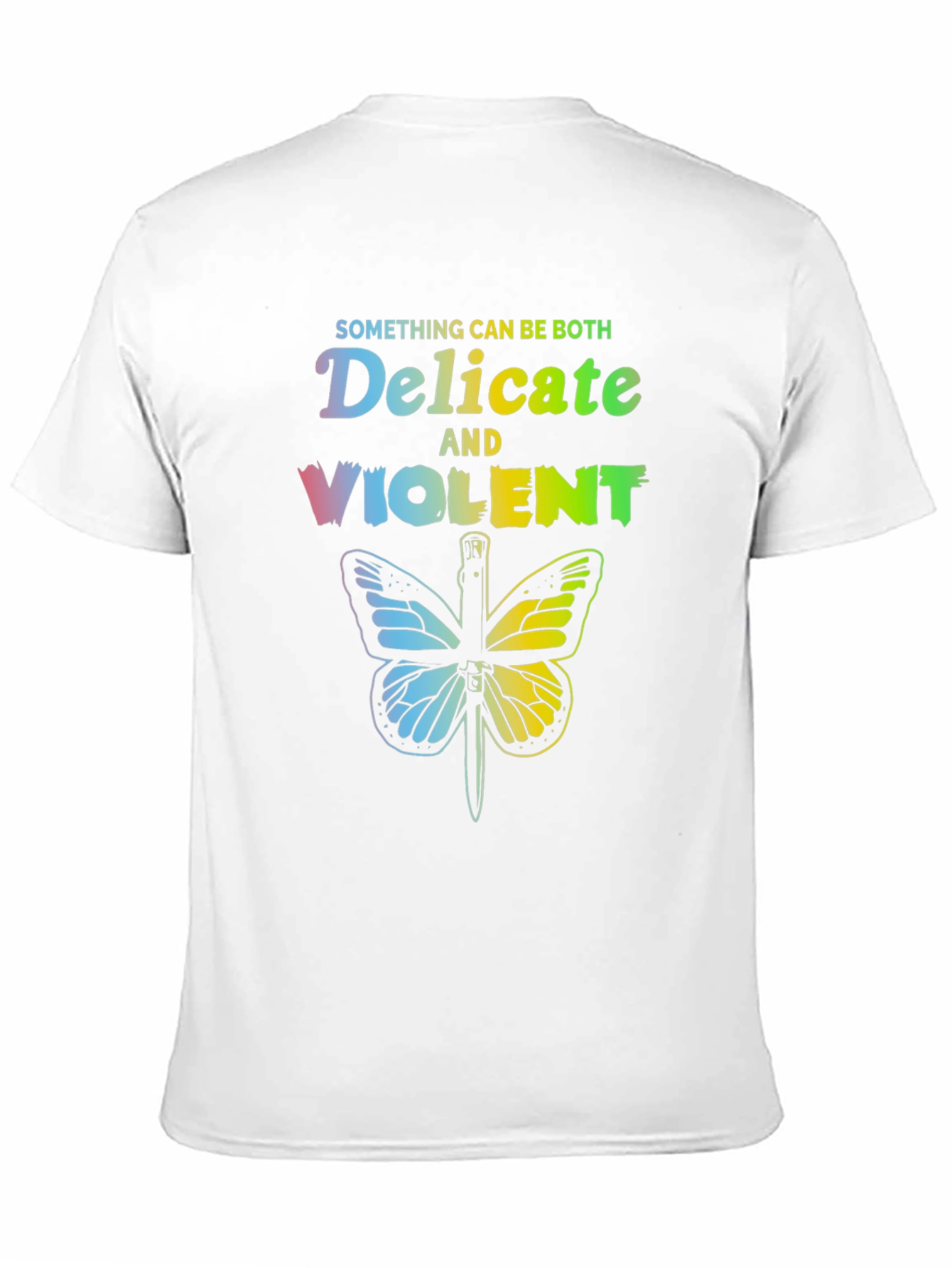 Black Delicate & Violent Butterfly T-Shirt - Unisex Cotton Tee view 11