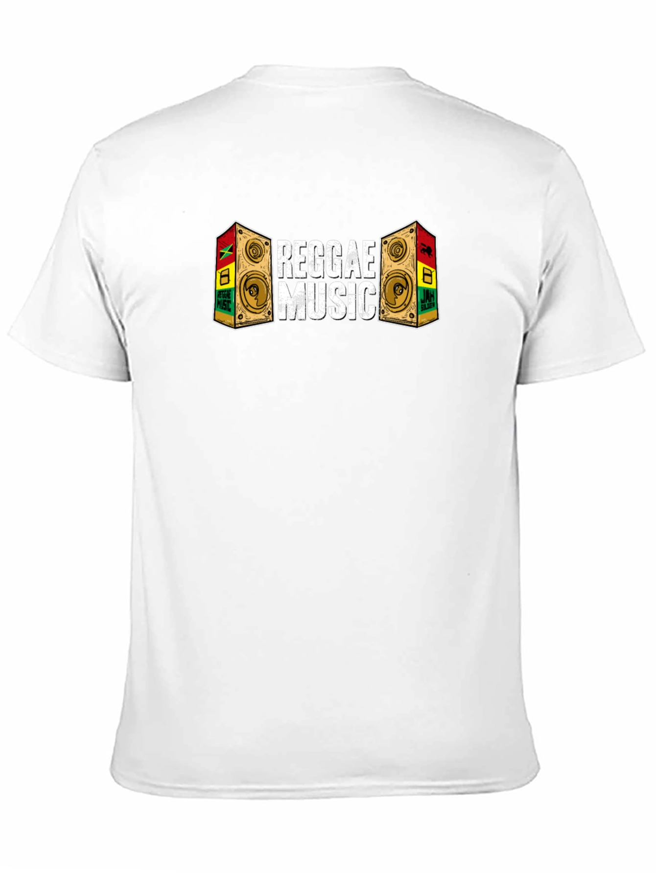 Black Reggae Music Speaker Graphic Black T-Shirt view 11
