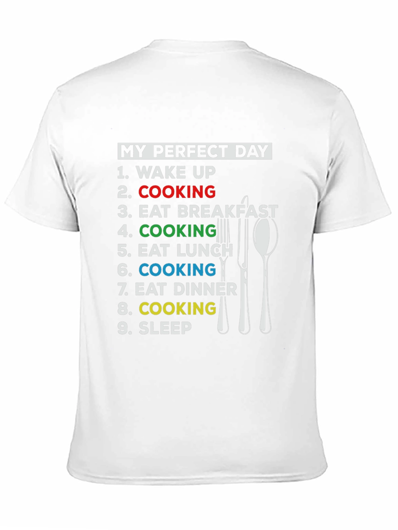 Black My Perfect Day Cooking T-Shirt - Chef Gift view 11