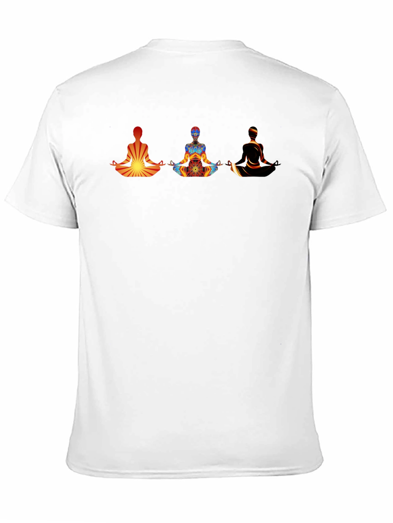 Black Meditating Figures Graphic Tee - Men's Black T-Shirt view 11