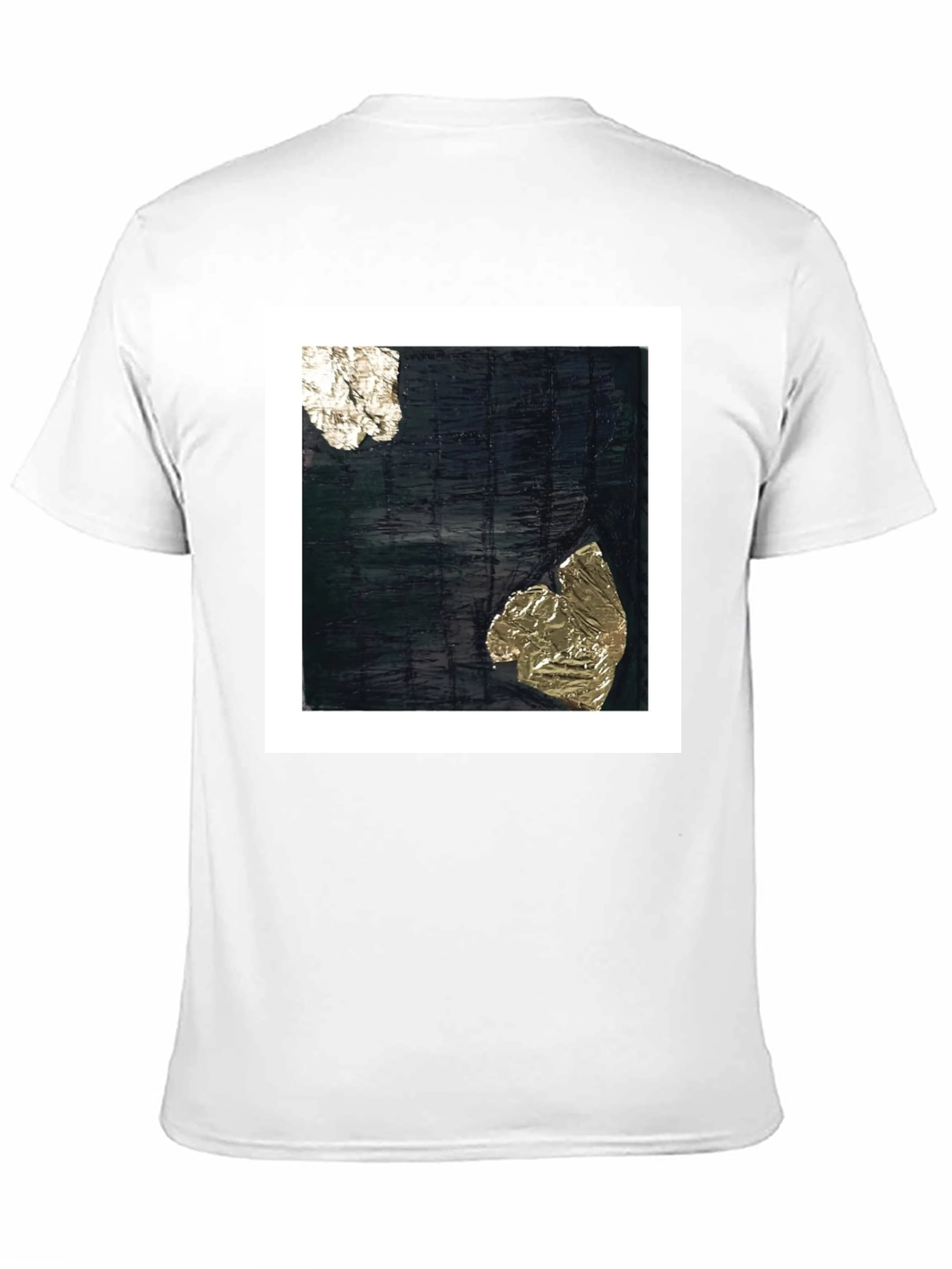 Black Abstract Art Tee - Black Cotton Crew Neck T-Shirt view 11