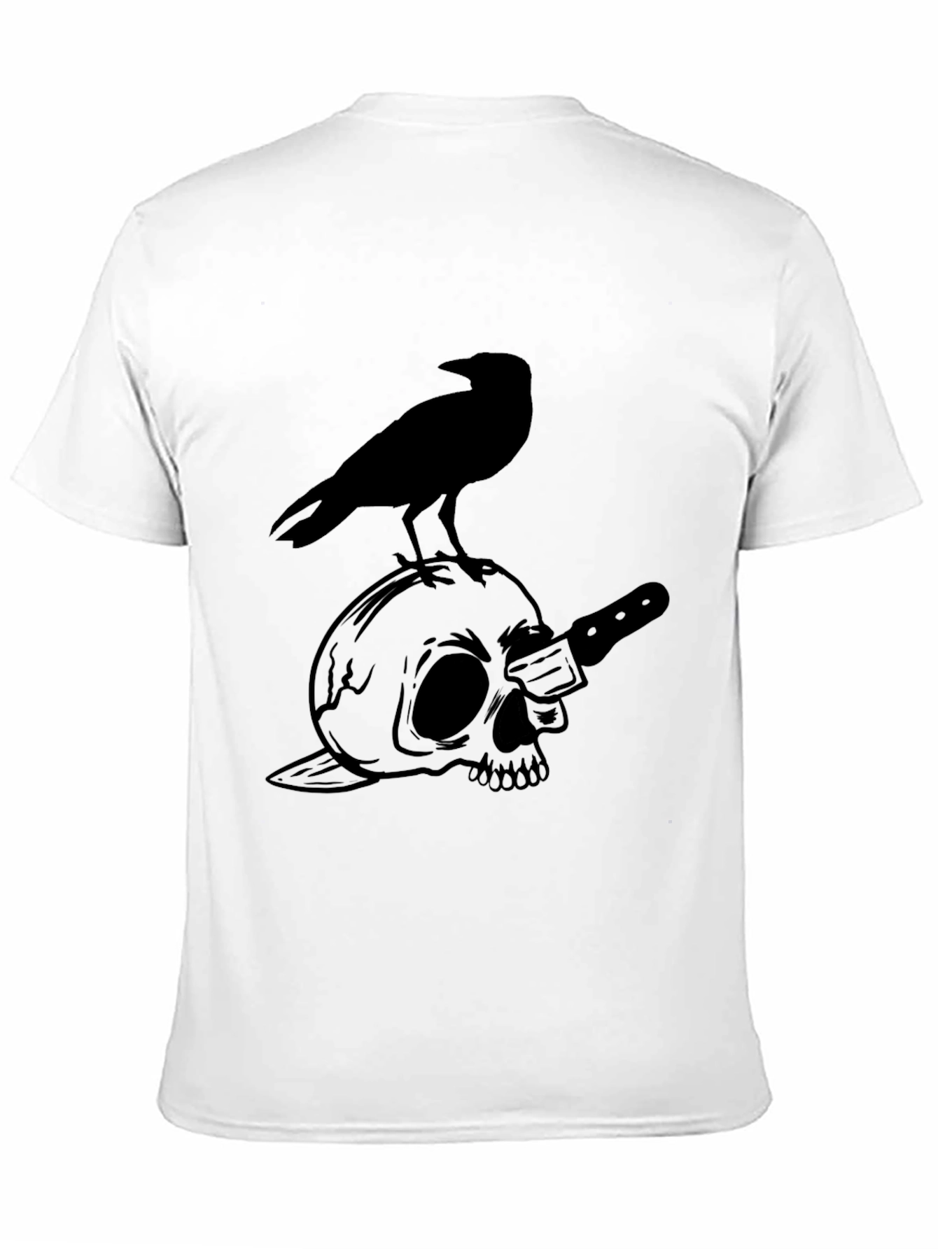 Raven Skull Tee - Goth Style Graphic T-Shirt - 11