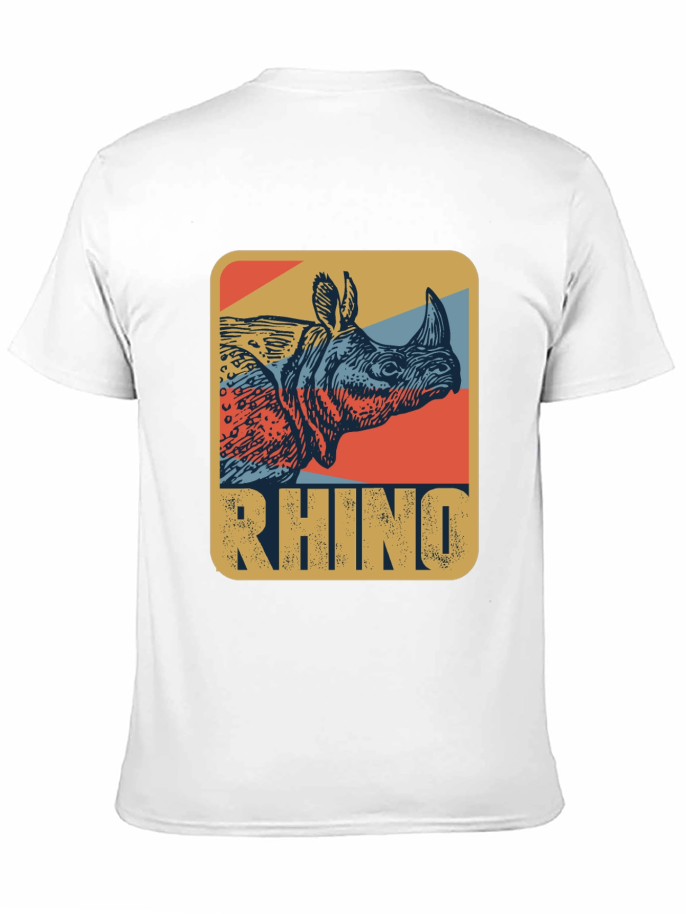 Black Retro Rhino Graphic T-Shirt - Cool Wildlife Tee view 11