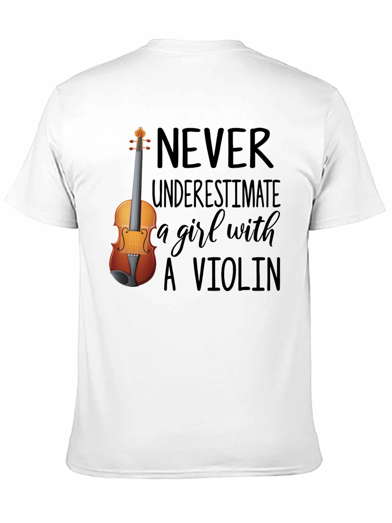 Black Never Underestimate a Girl with A Violin Tee view 11