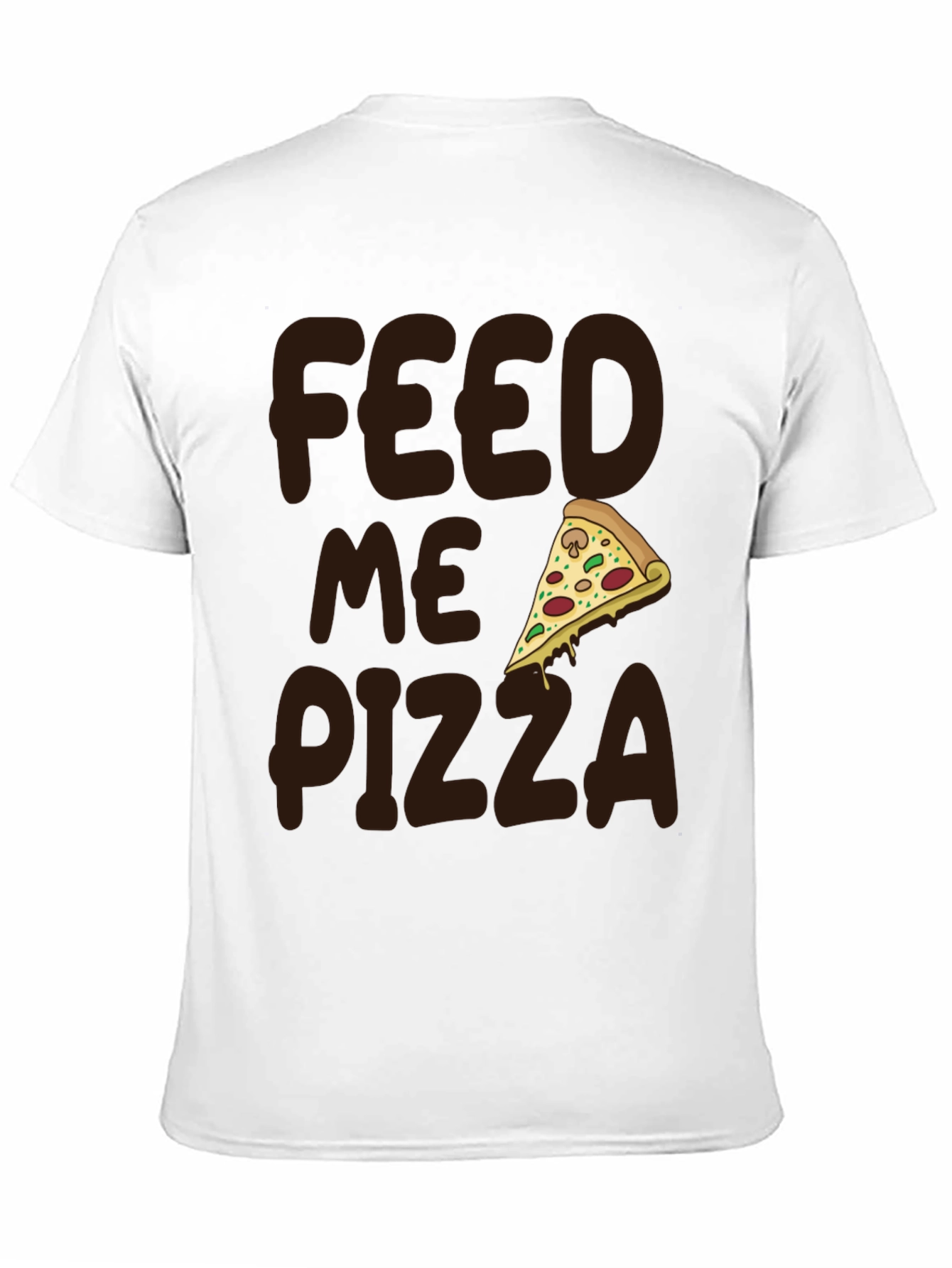 Black Feed Me Pizza Graphic Tee - Funny Food Lover Shirt view 11