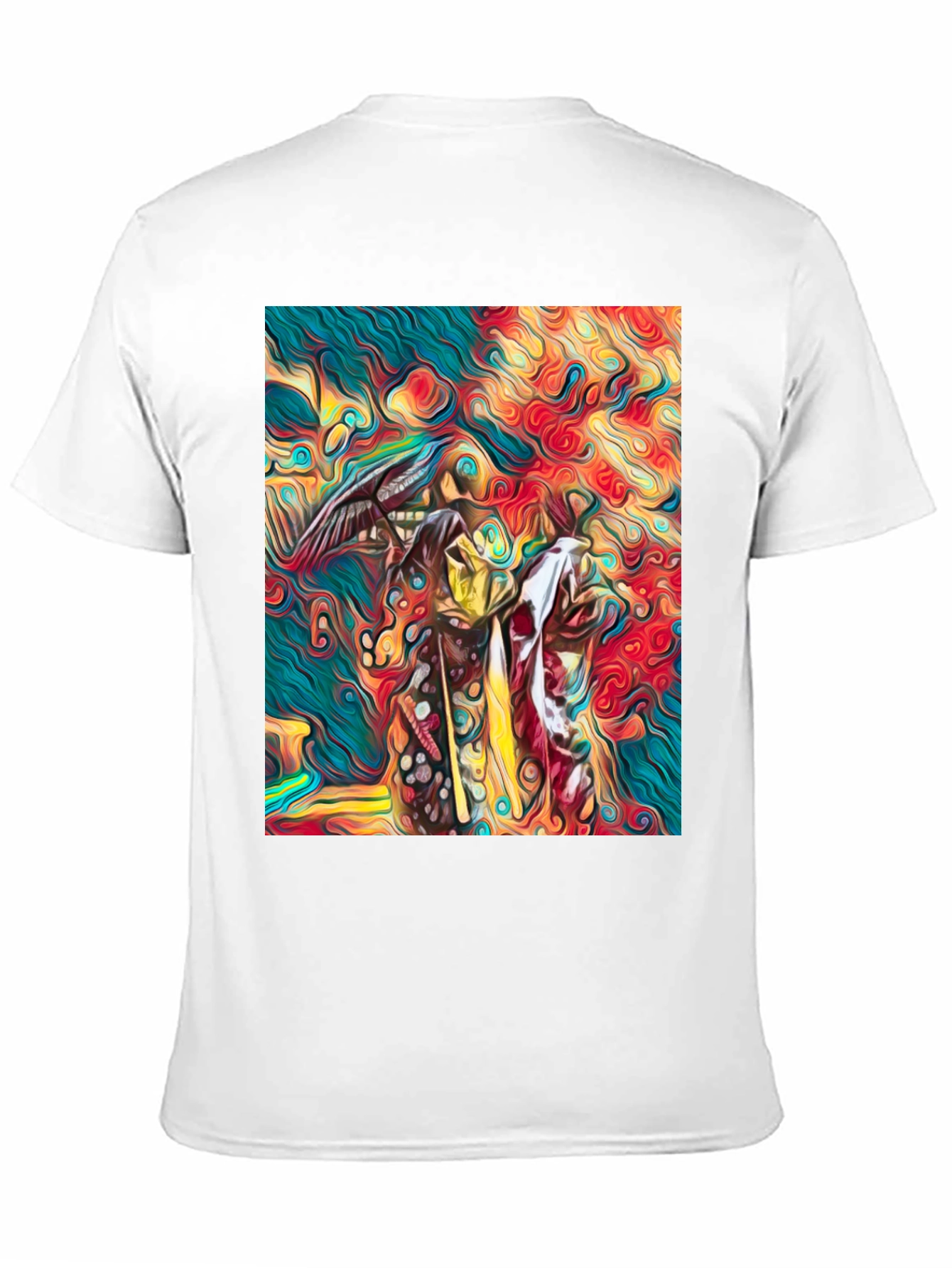 Black Abstract Art Graphic Tee - Vivid Colors, Unique Design view 11