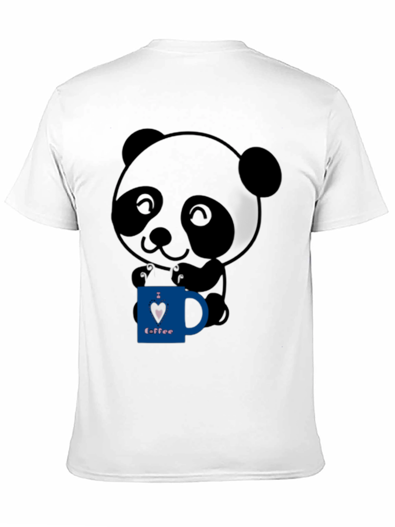 Black Cute Panda Bear I Love Coffee Graphic T-Shirt view 11
