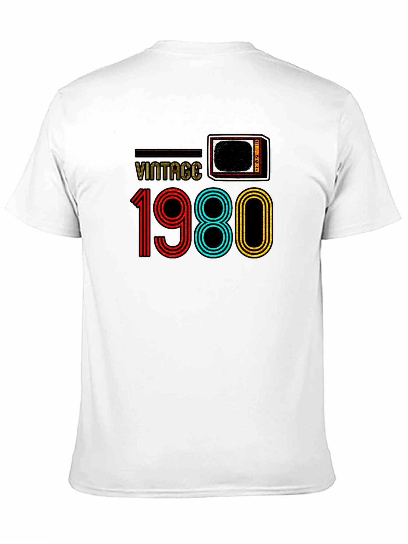Black Vintage 1980 Retro TV T-Shirt view 11