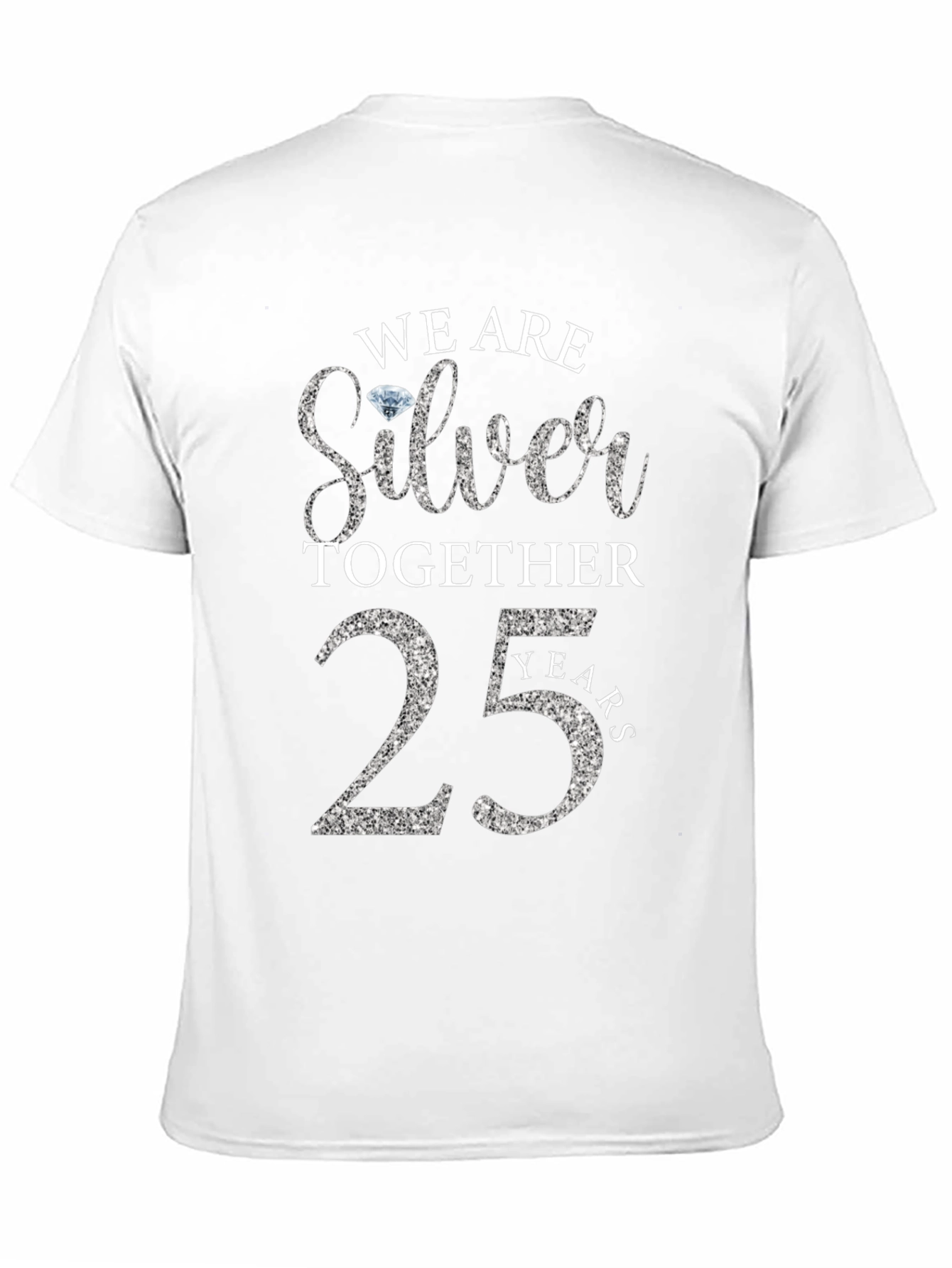 Black Silver Anniversary 25 Years T-Shirt view 11