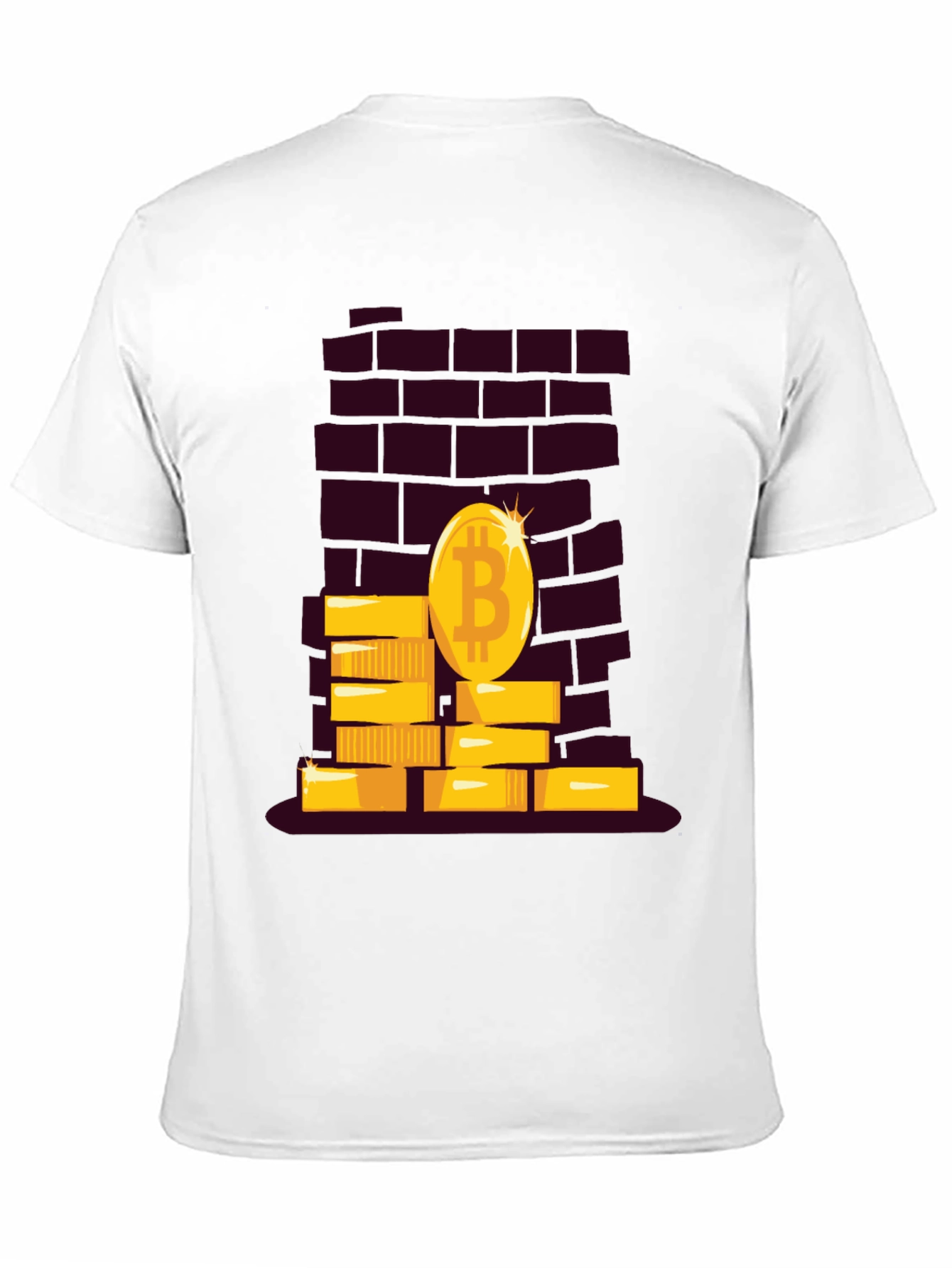 Black Bitcoin Brick Wall Tee - Crypto Currency T-Shirt view 11
