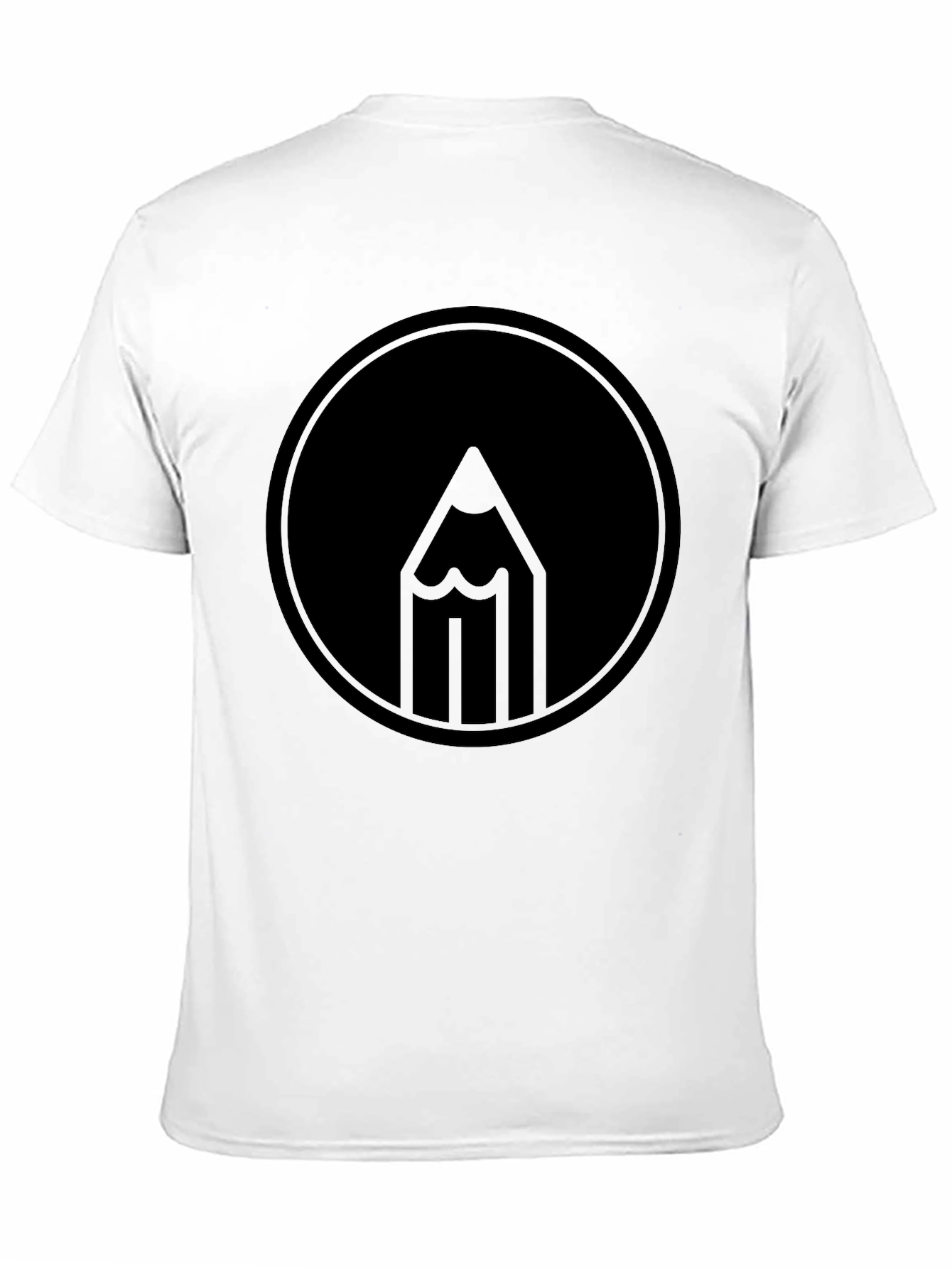 Black Pencil Circle Graphic Black T-Shirt view 11