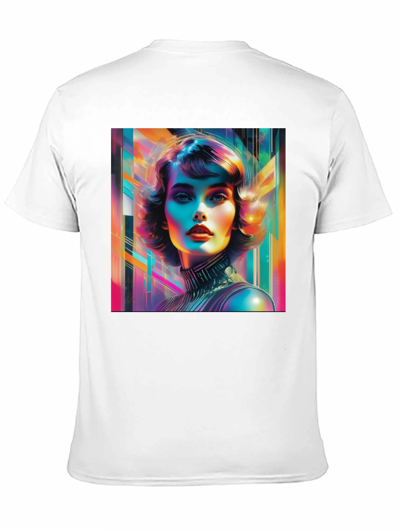 Black Vivid Retro Woman Graphic Tee - Modern Art Style view 11