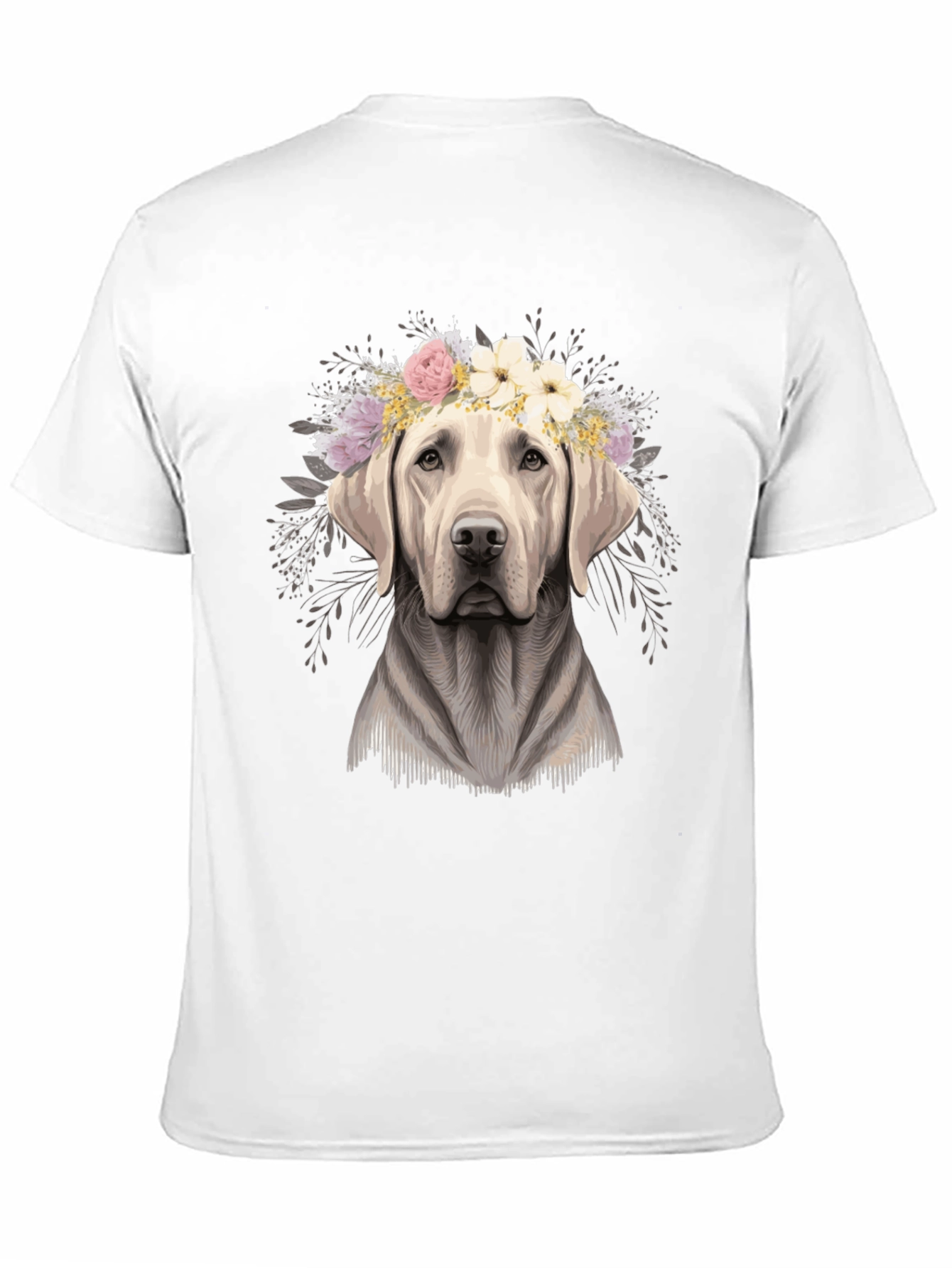 Black Dog with Flower Crown Graphic Tee - Black view 11