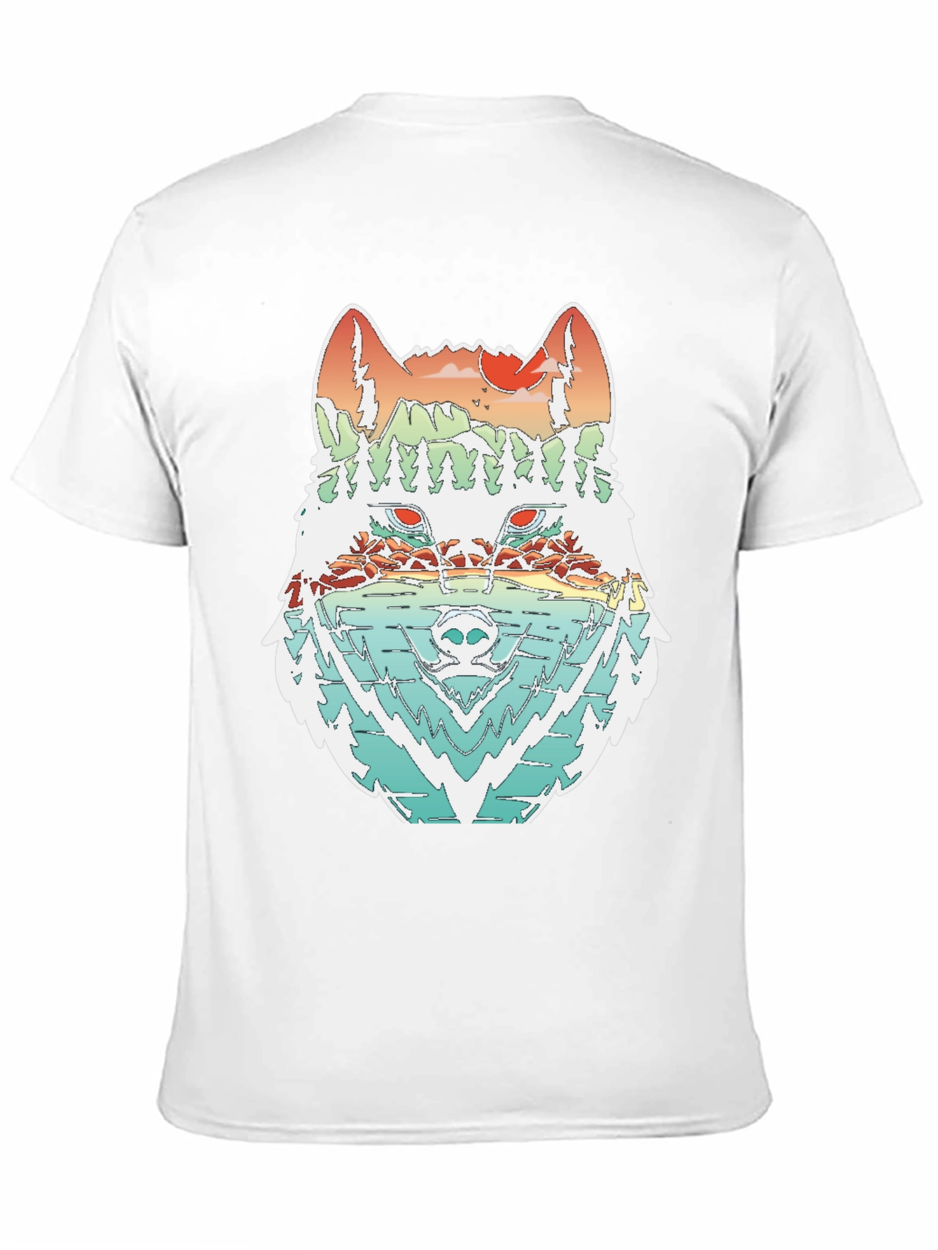 Black Nature Wolf Graphic Tee - Unisex Black T-Shirt view 11