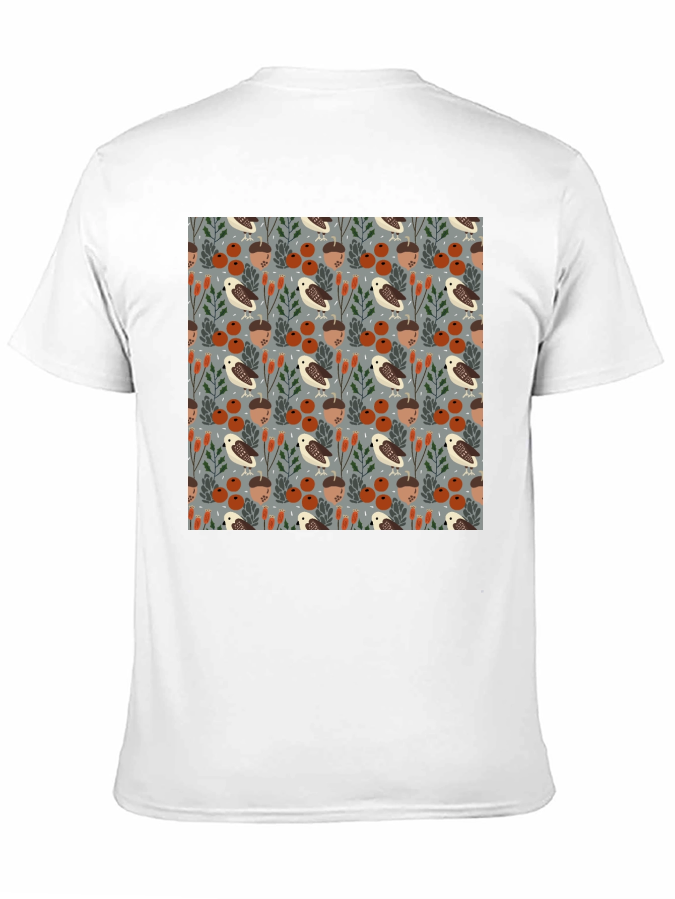 Black Autumnal Forest Pattern T-Shirt view 11