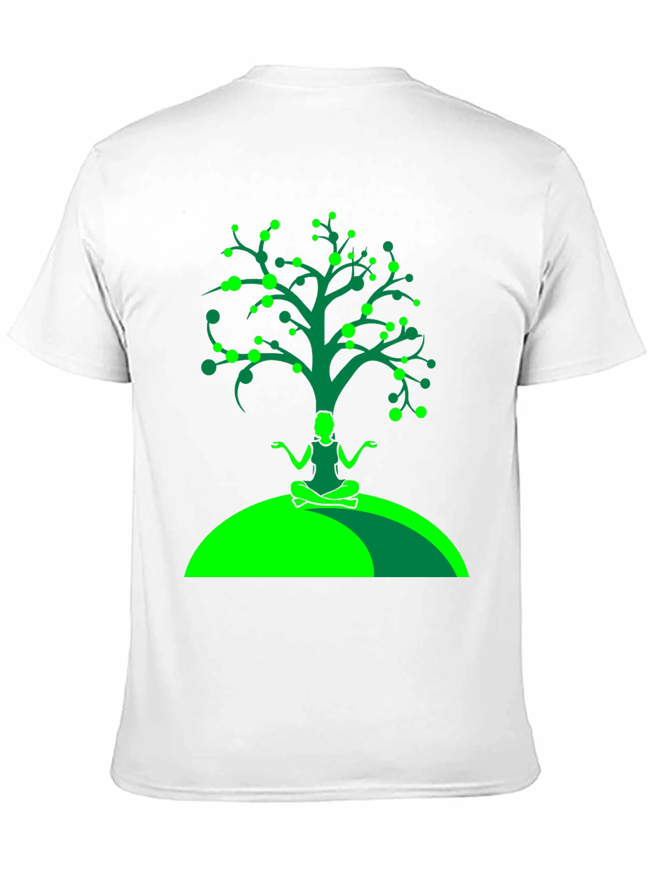 Black Yoga Tree Graphic Tee - Black Cotton T-Shirt view 11