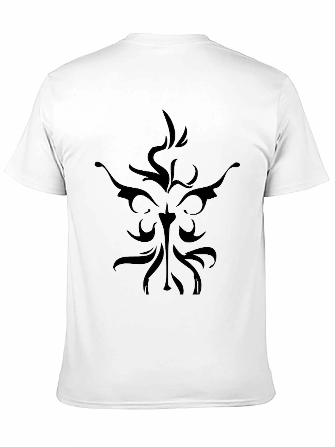 Black Men's Black T-Shirt with Abstract Design view 11