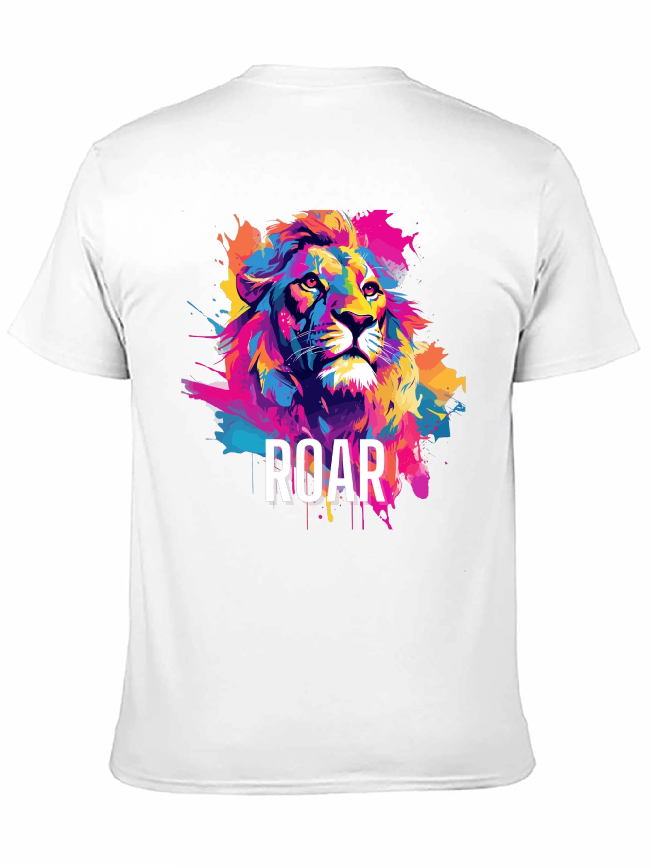 Black Colorful Lion Graphic Tee - ROAR view 11