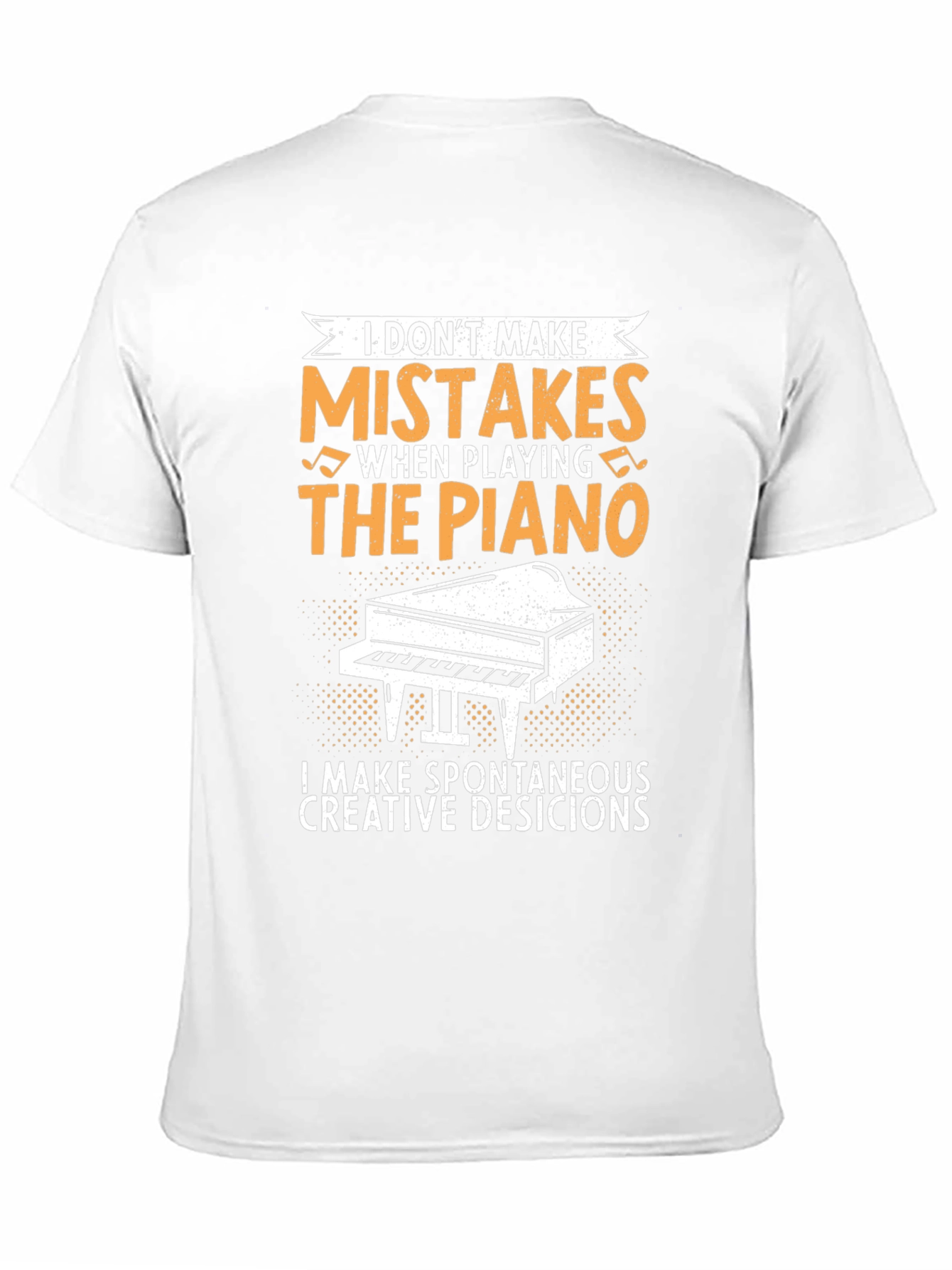 Black Funny Piano Player T-Shirt - I Don't Make Mistakes view 11