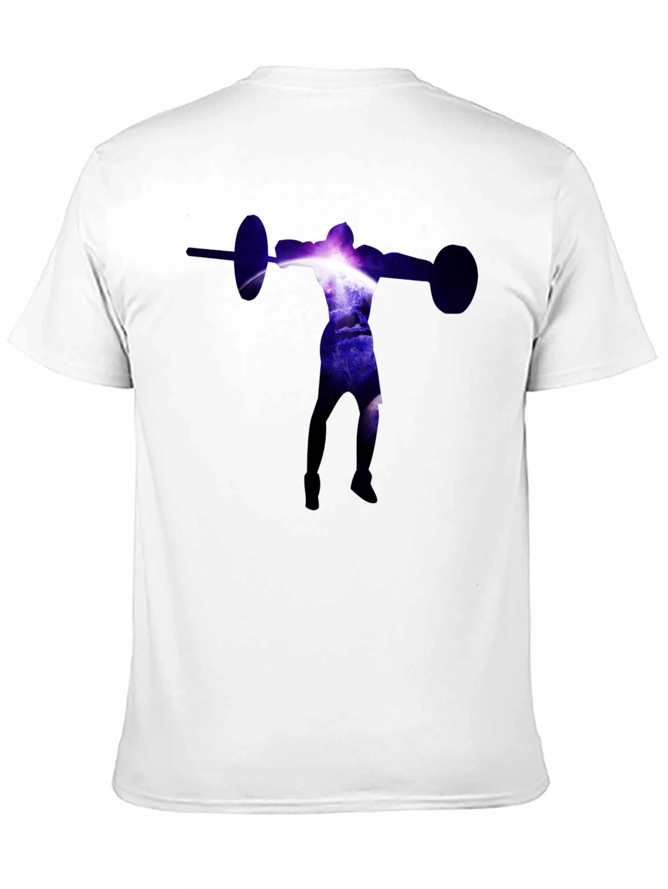 Black Galaxy Weightlifter Graphic Tee - Black Cotton Shirt view 11