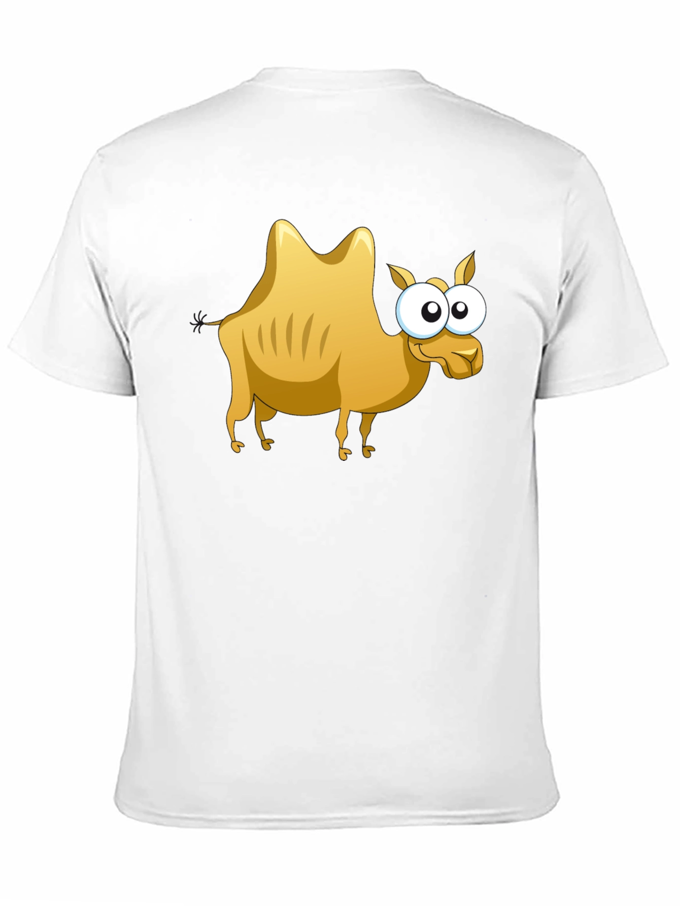 Black Cartoon Camel Graphic Tee - Black Cotton T-Shirt view 11