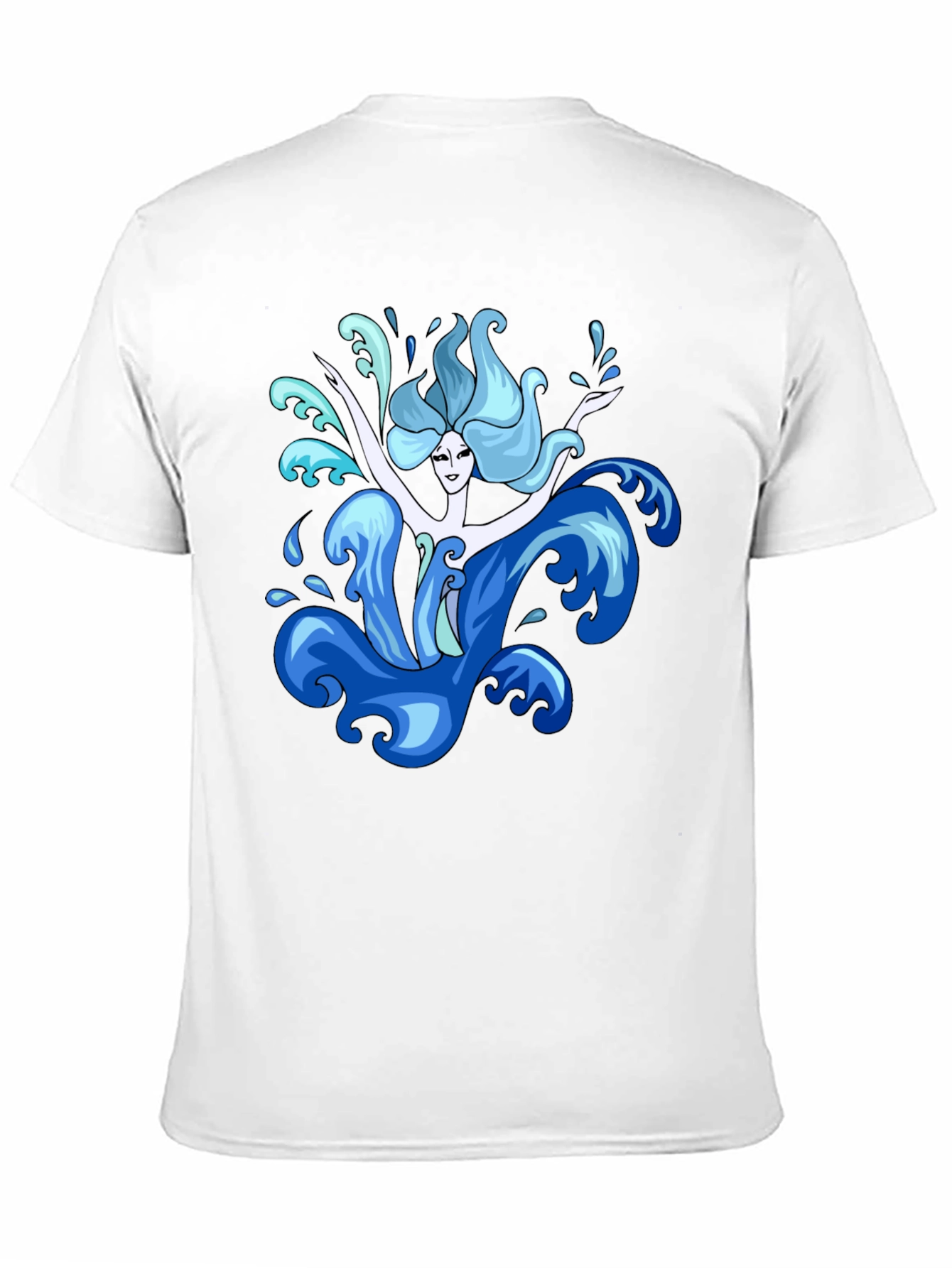 Black Water Nymph Graphic Tee - Black Cotton T-Shirt view 11