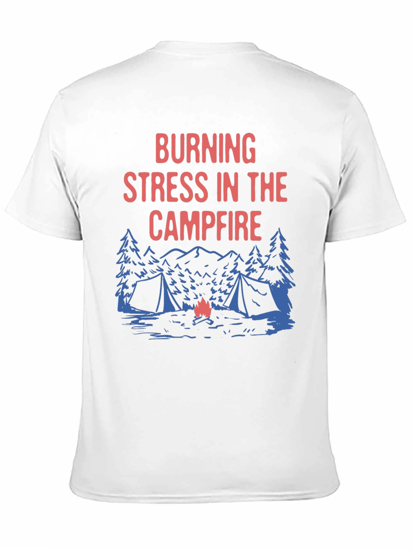 Black Burning Stress Campfire Graphic Tee view 11
